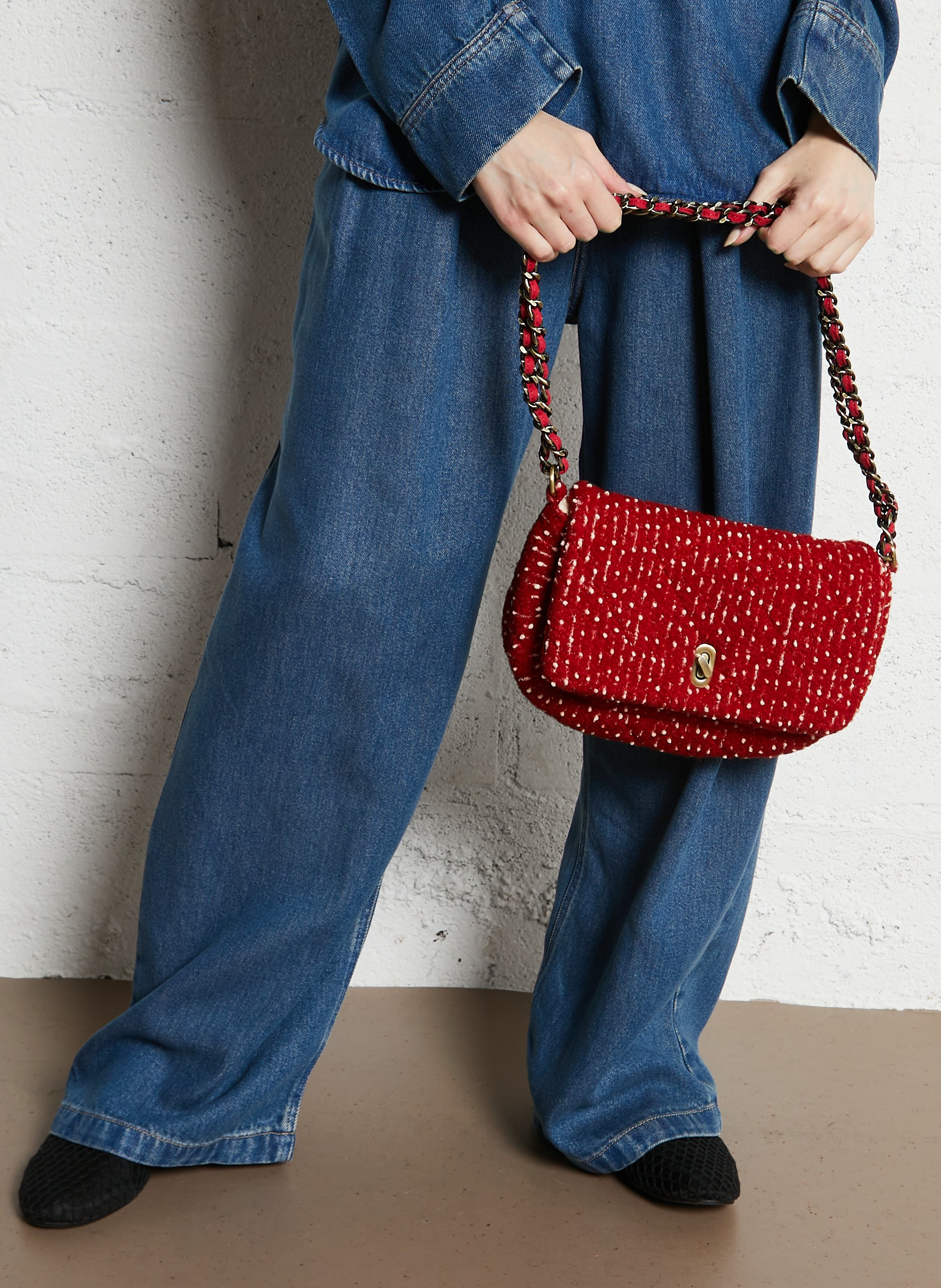 Umhängetasche aus Wollmix BECKSONDERGAARD Rot