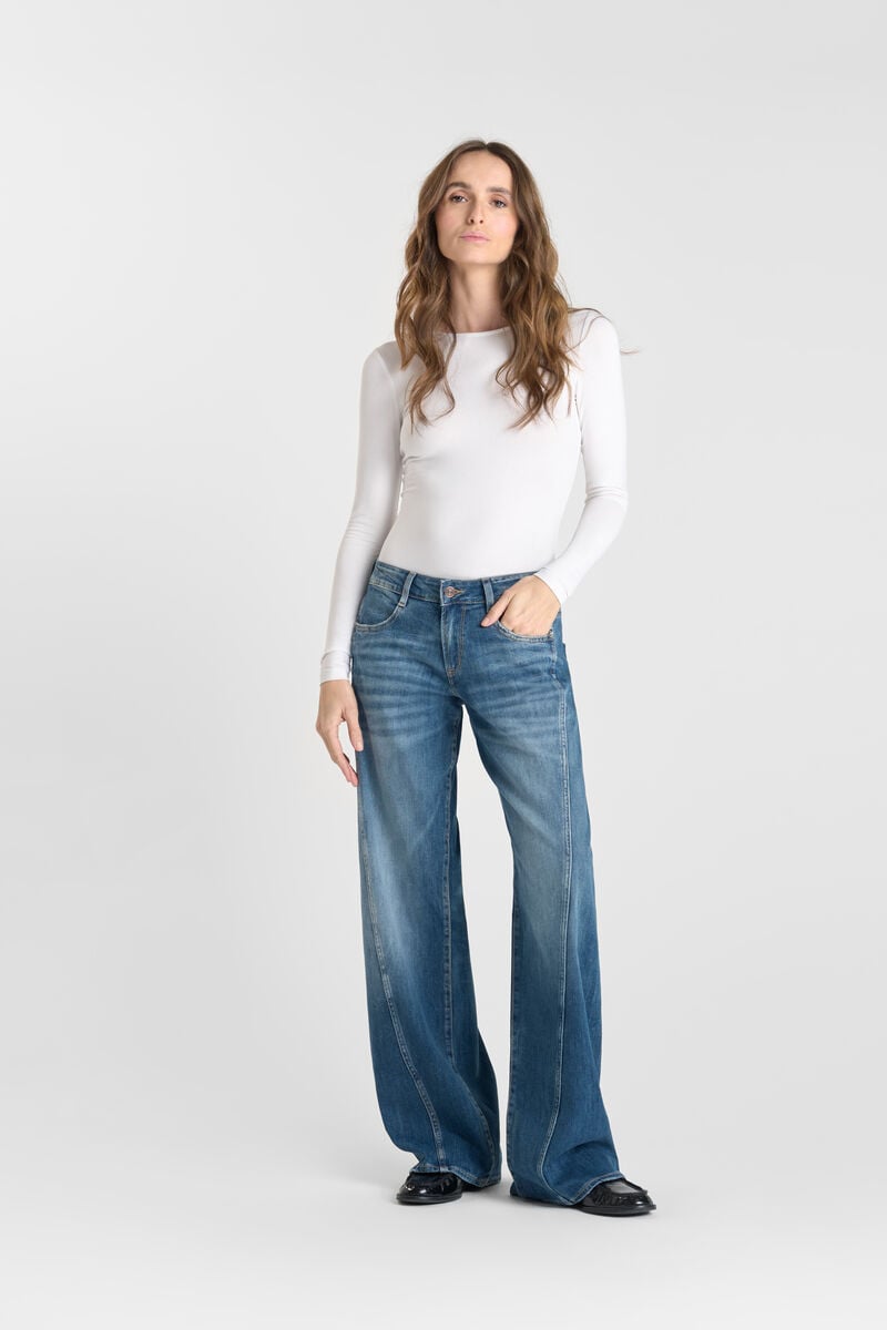 Flare wide leg jeans, length 34 LE TEMPS DES CERISES Blue