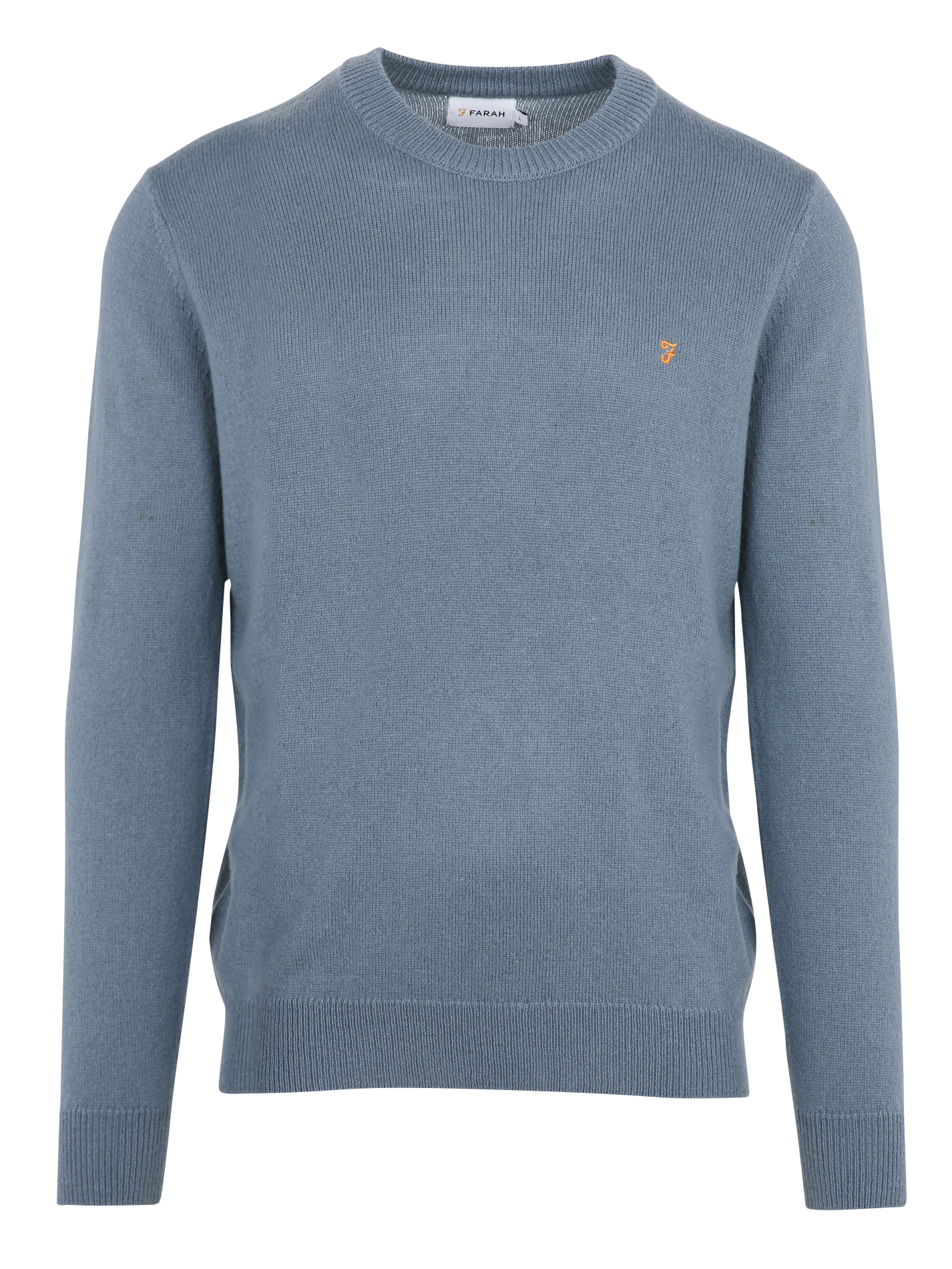 Pull droit col rond en laine FARAH Bleu