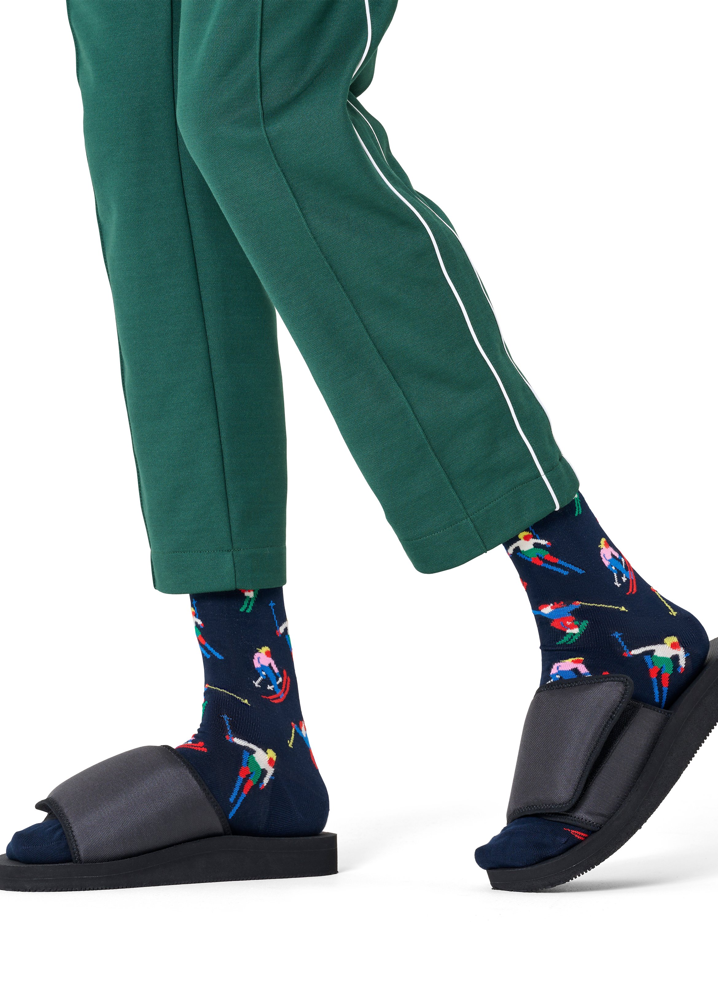 Hohe Socken mit Skifahrer-Muster HAPPY SOCKS Blau