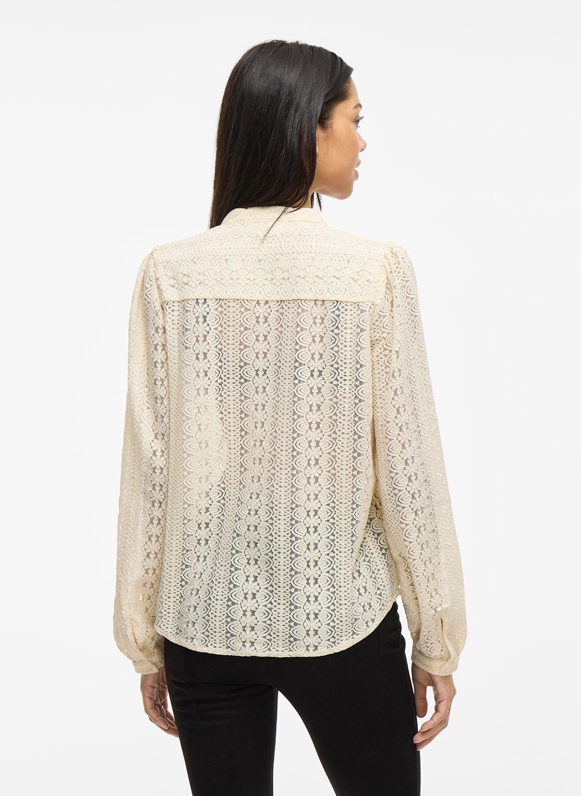 Blouse col mao brodée  VILA Beige