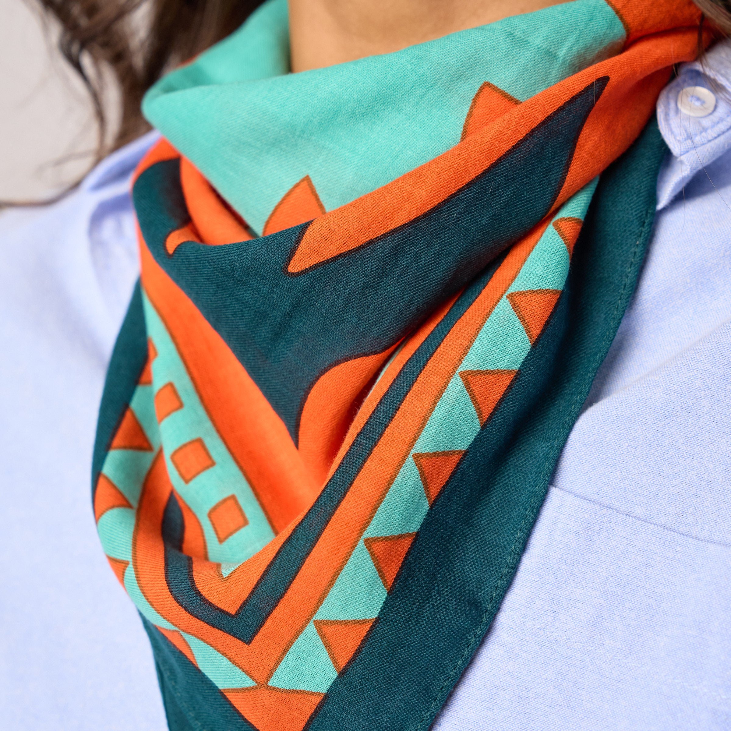 Small organic cotton scarf Paola BILLYBELT Orange