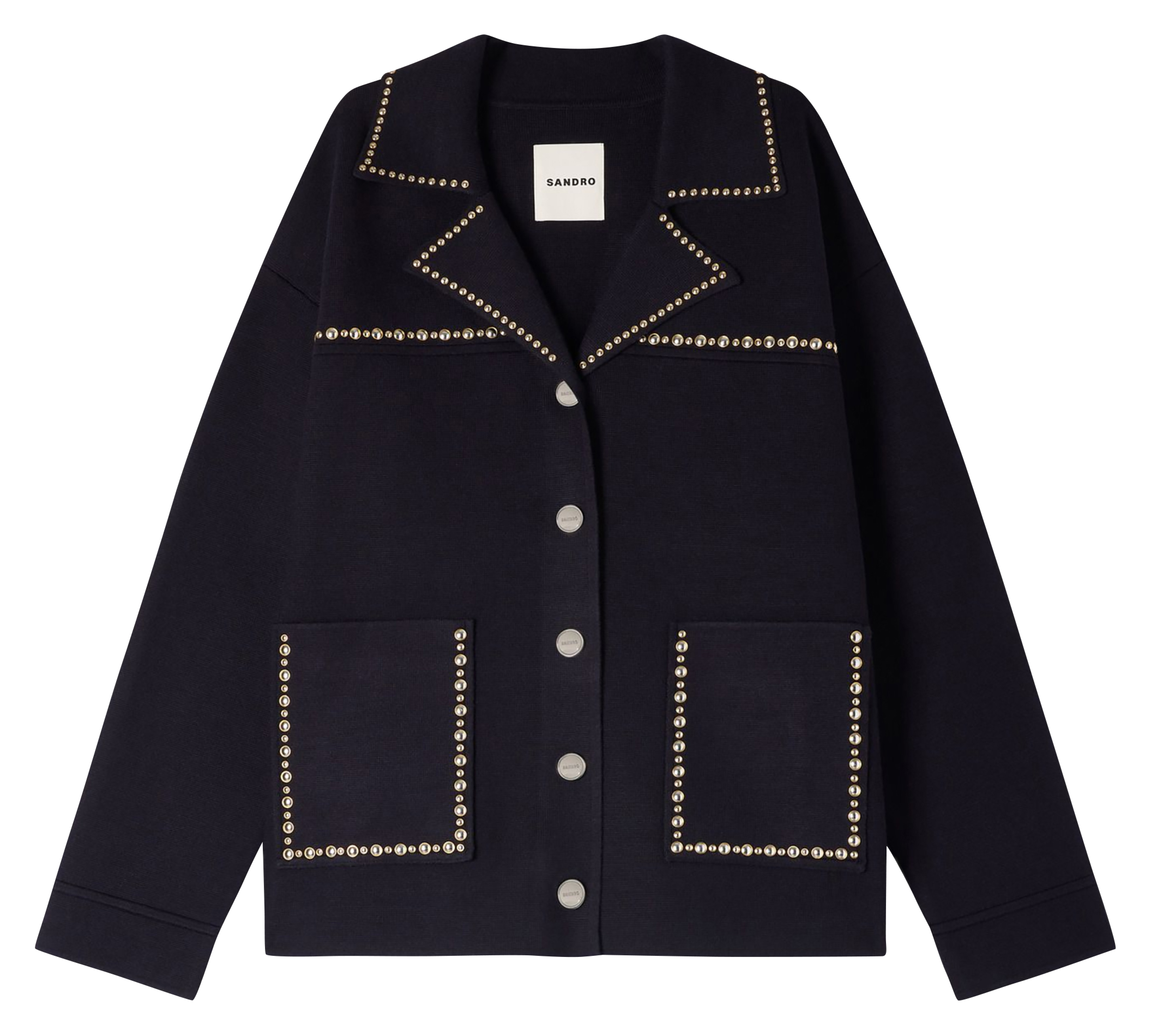 Oversized Tailored Collar Cardigan SANDRO Blue