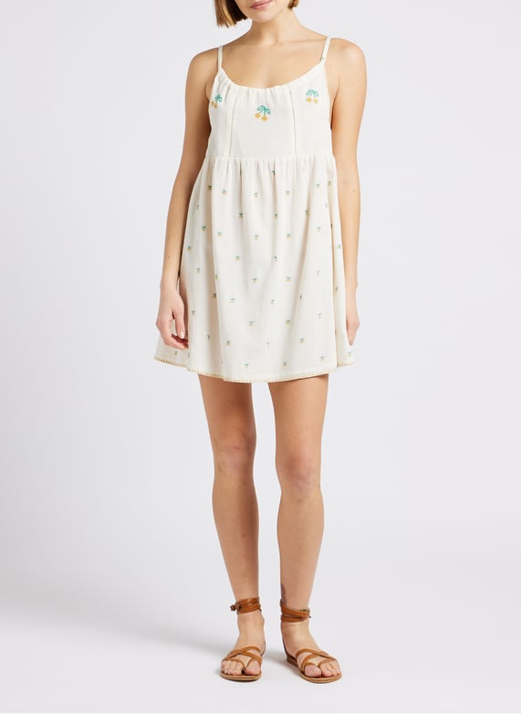 Short straight embroidered cotton dress with round neckline White Emile et ida - Women | Place des Tendances Short straight embroidered cotton dress with round neckline White Emile et ida - Women | Place des Tendances