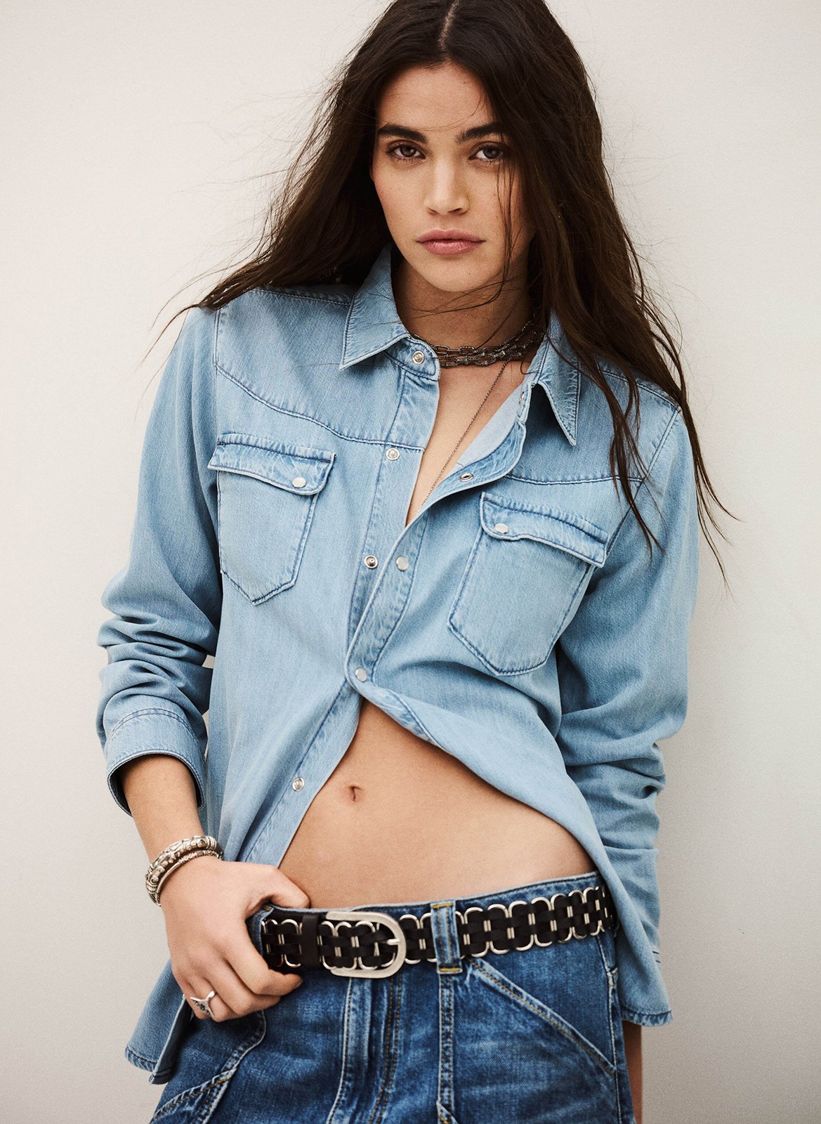 Chemise droite col classique BA&SH Bleu