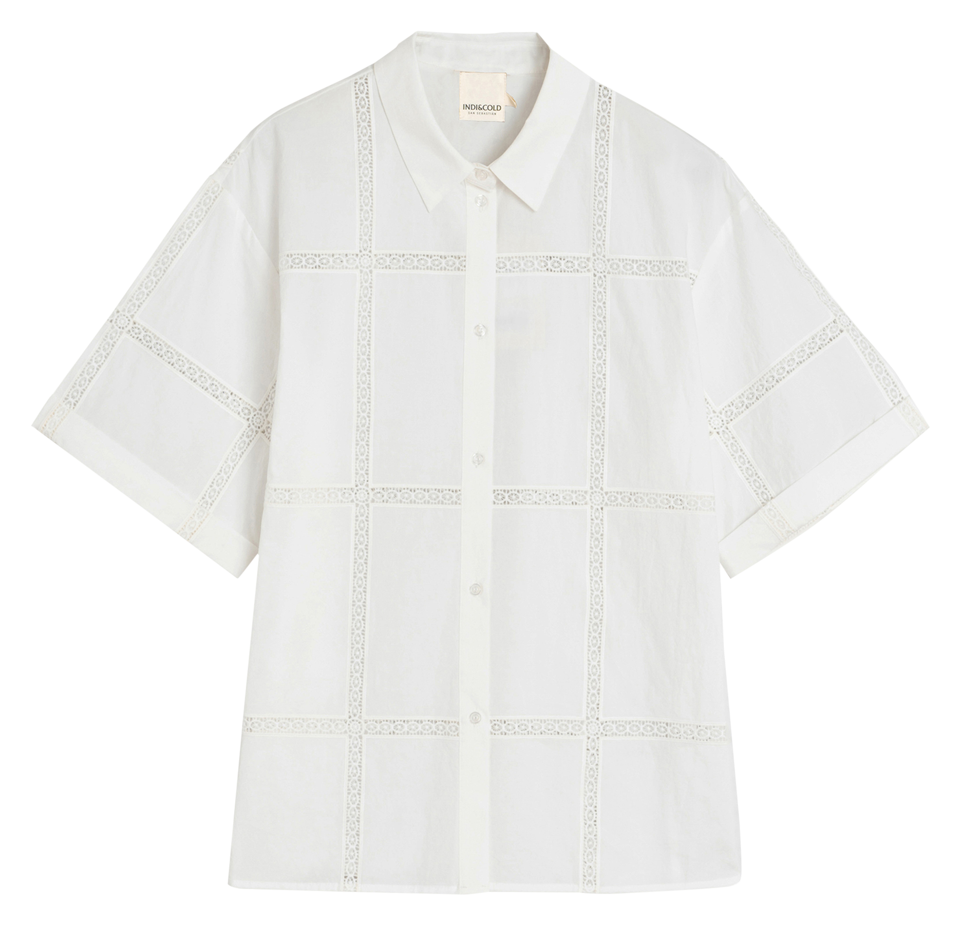 Oversized lace shirt INDI & COLD White