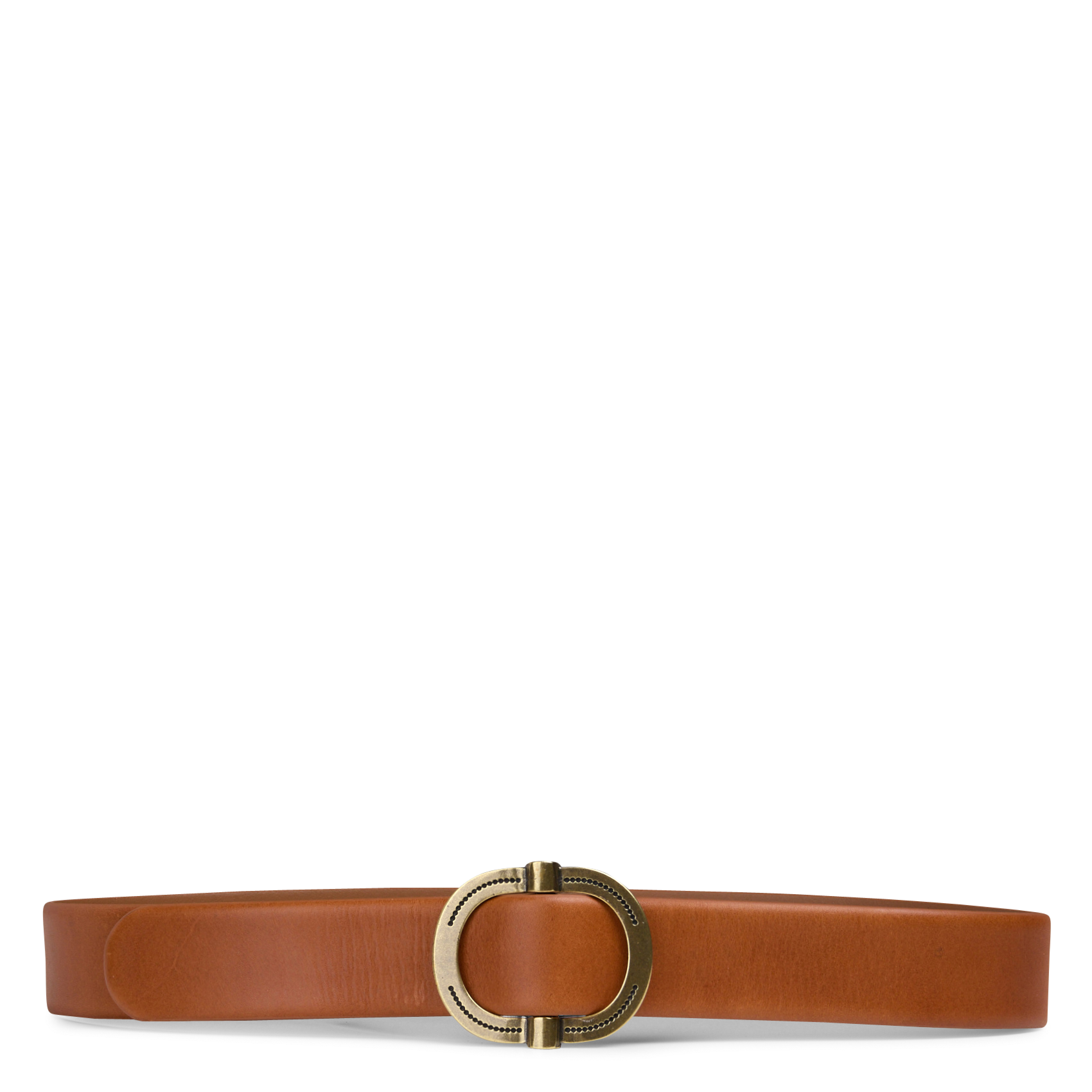 Einfarbiger Ledergürtel mit Schnalle MAISON 123 Beige