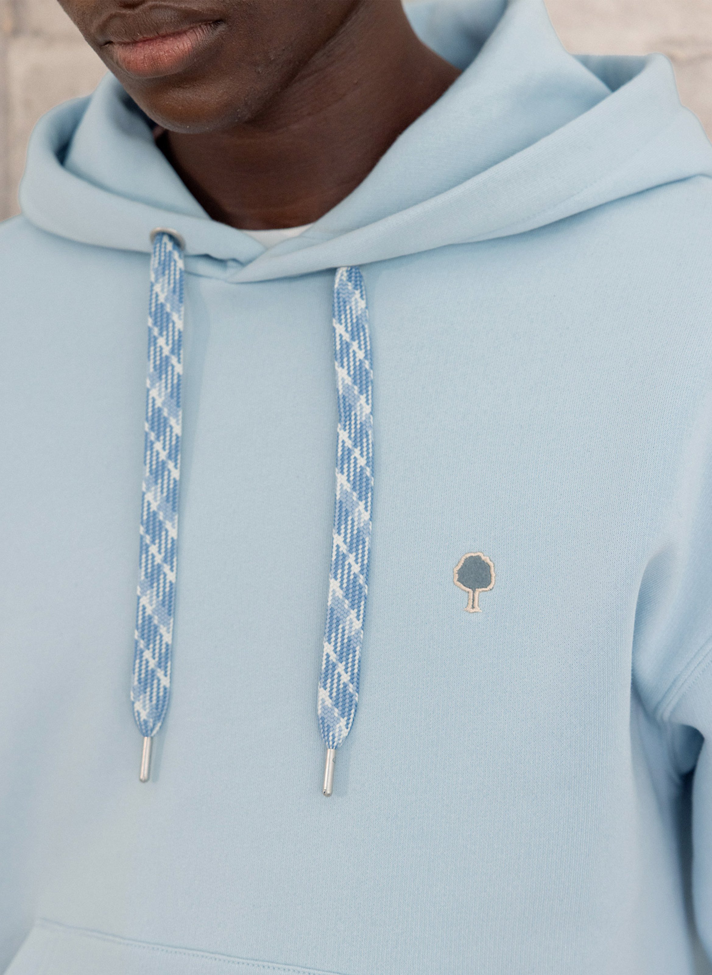 Anliegender Kapuzenpullover aus Baumwollmischgewebe FAGUO Blau