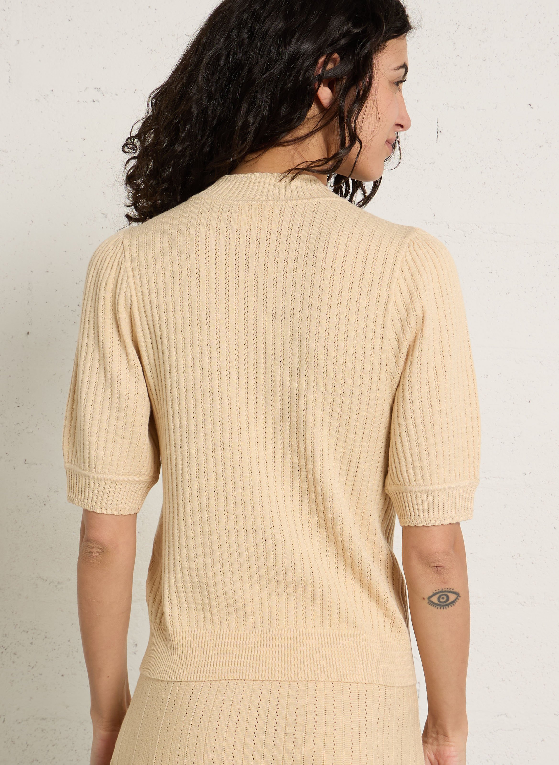 Gerader Pullover mit Stehkragen in Uni-Farbe PETITE MENDIGOTE Blau