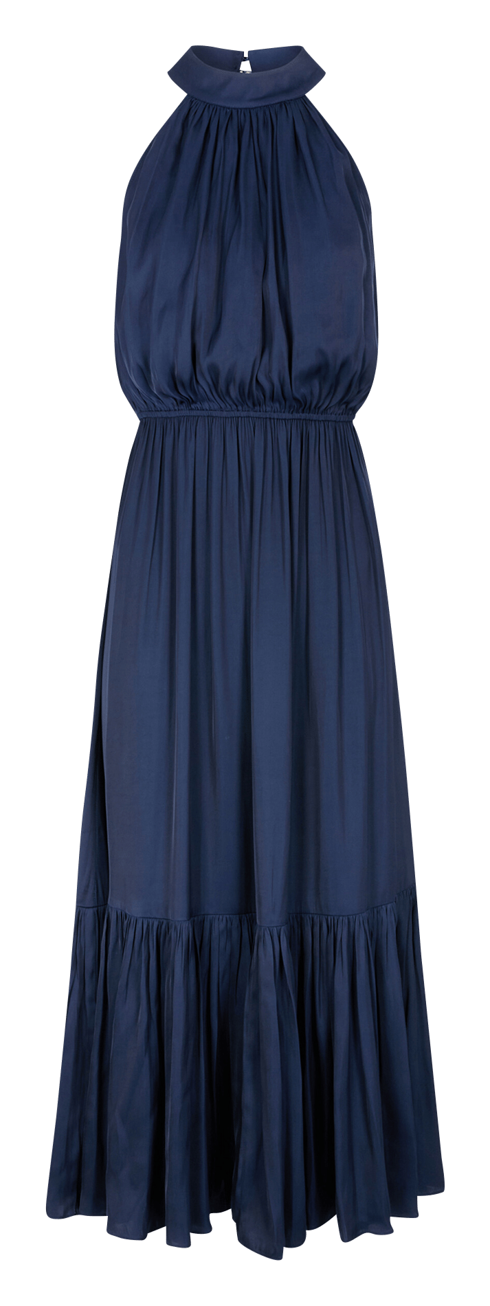 Robe longue évasée col ras du cou MORGAN Bleu