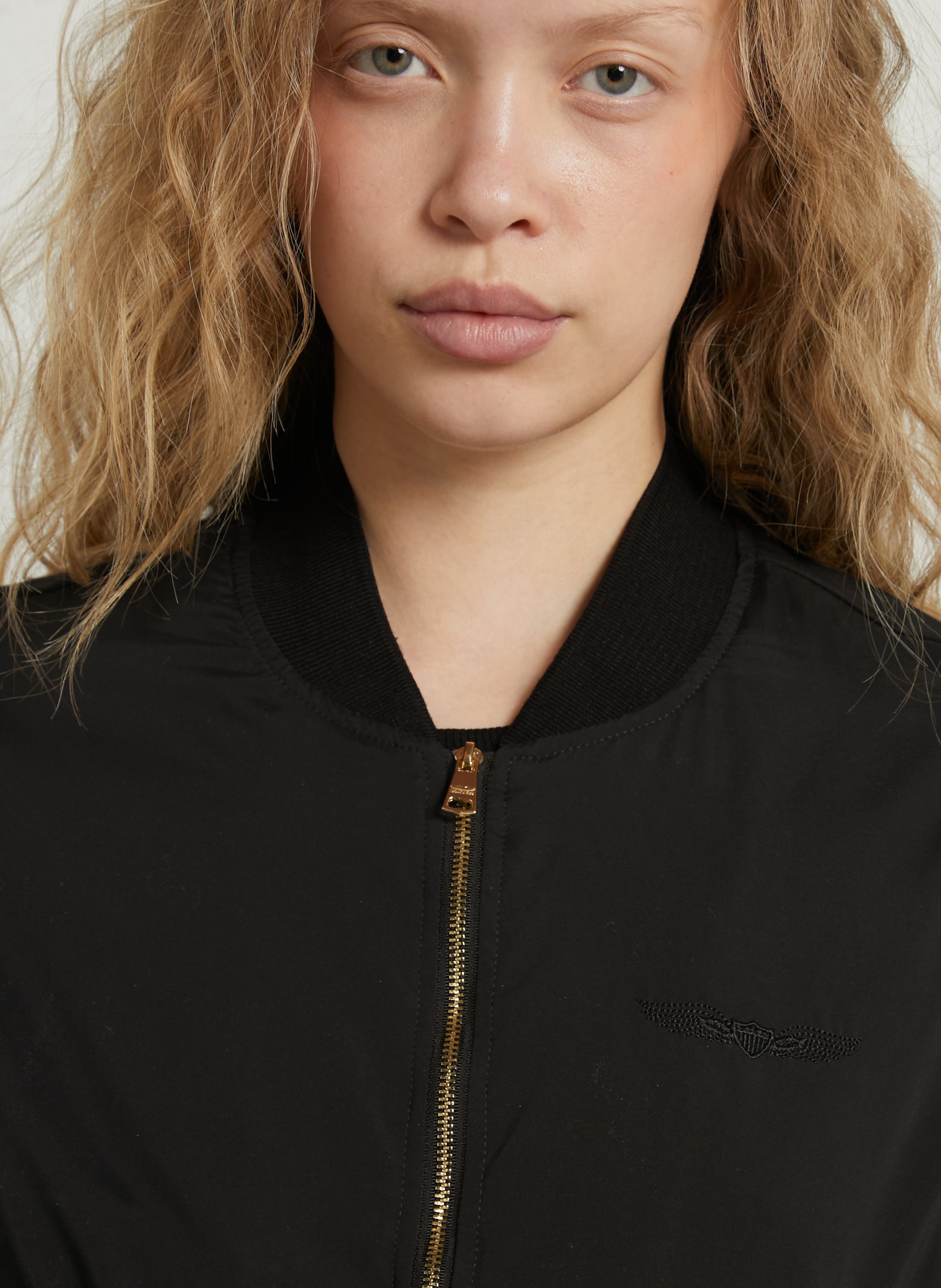 Veste droite col teddy BOMBERS ORIGINAL Noir