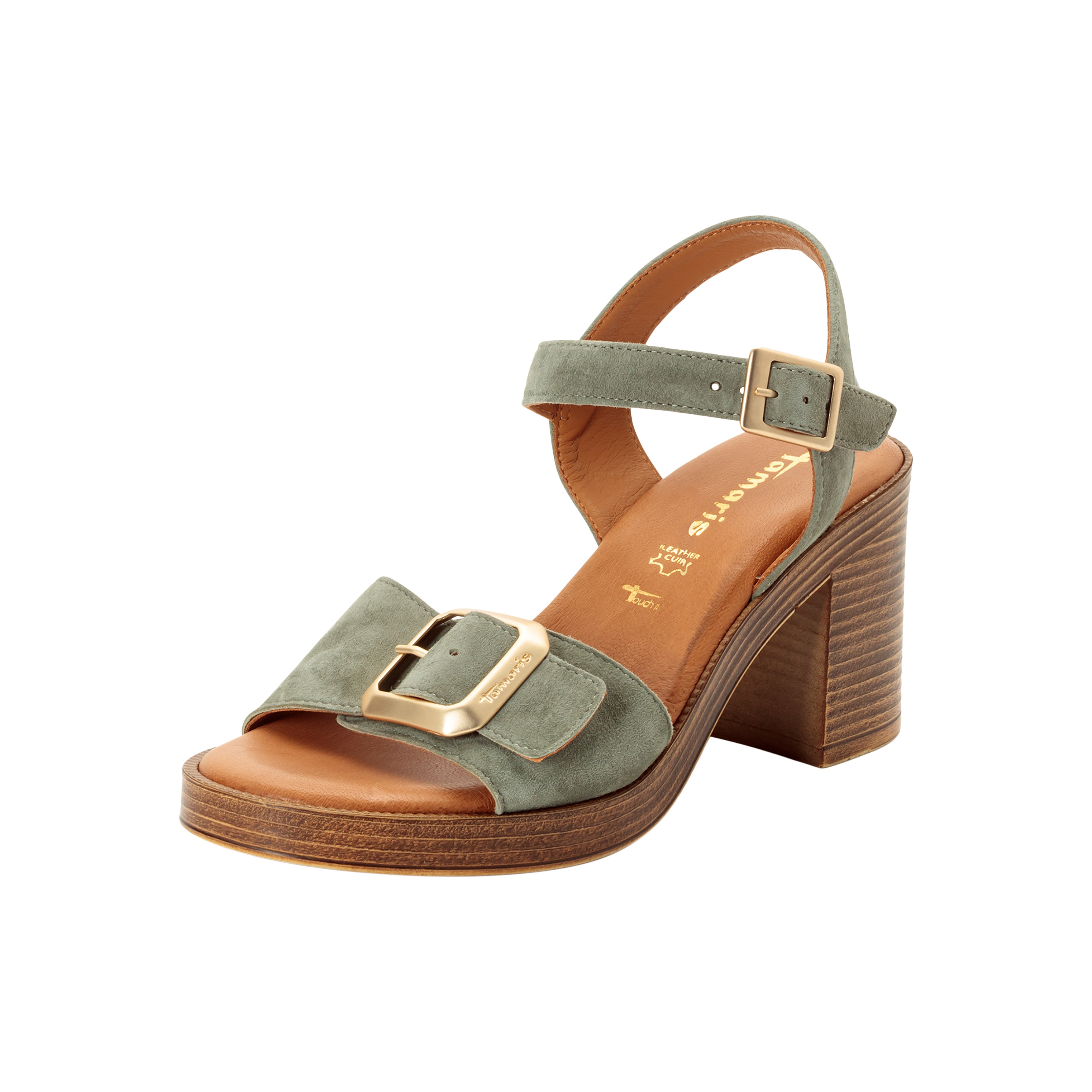 Sandales à talon cuir TAMARIS Vert