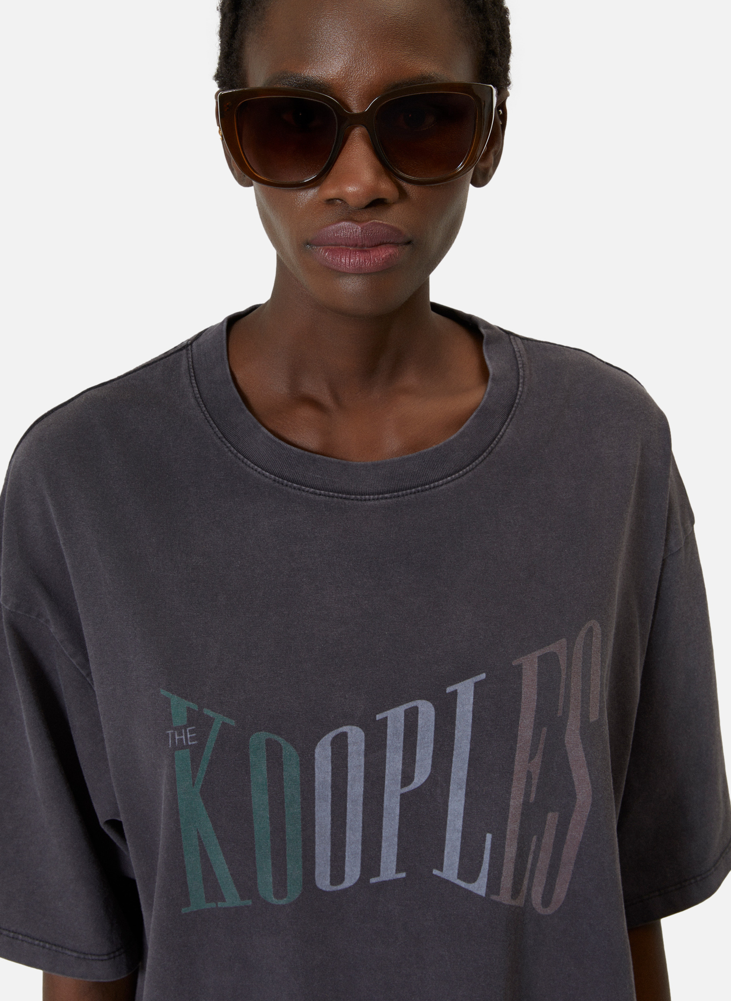 Oversized T-shirt with screen printing THE KOOPLES Black