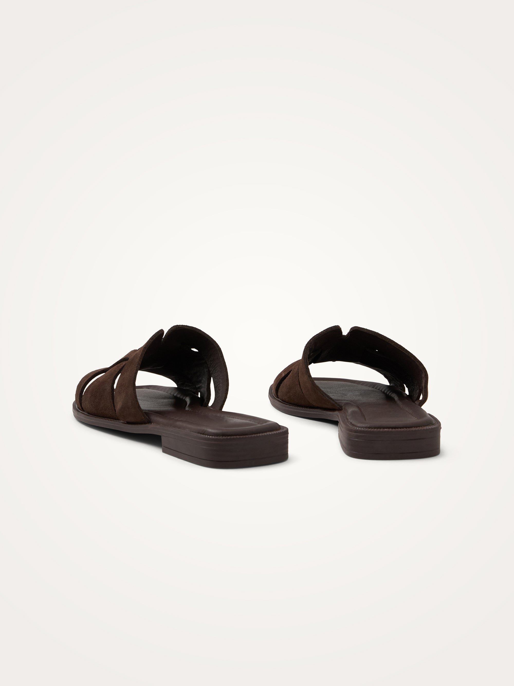 Suede mules with wide crisscross straps VANESSA WU Brown