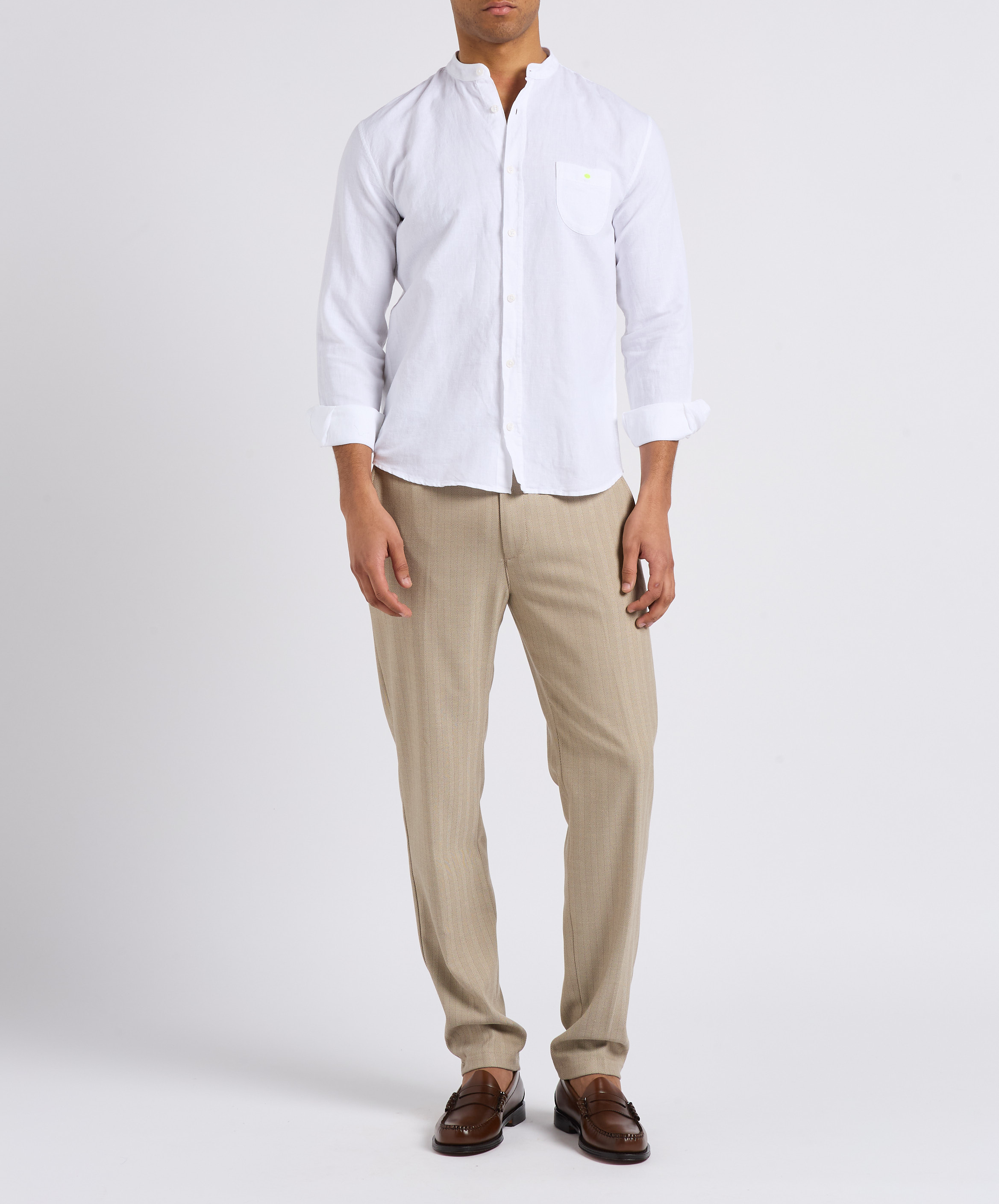 Herringbone suit pants LES DEUX Brown