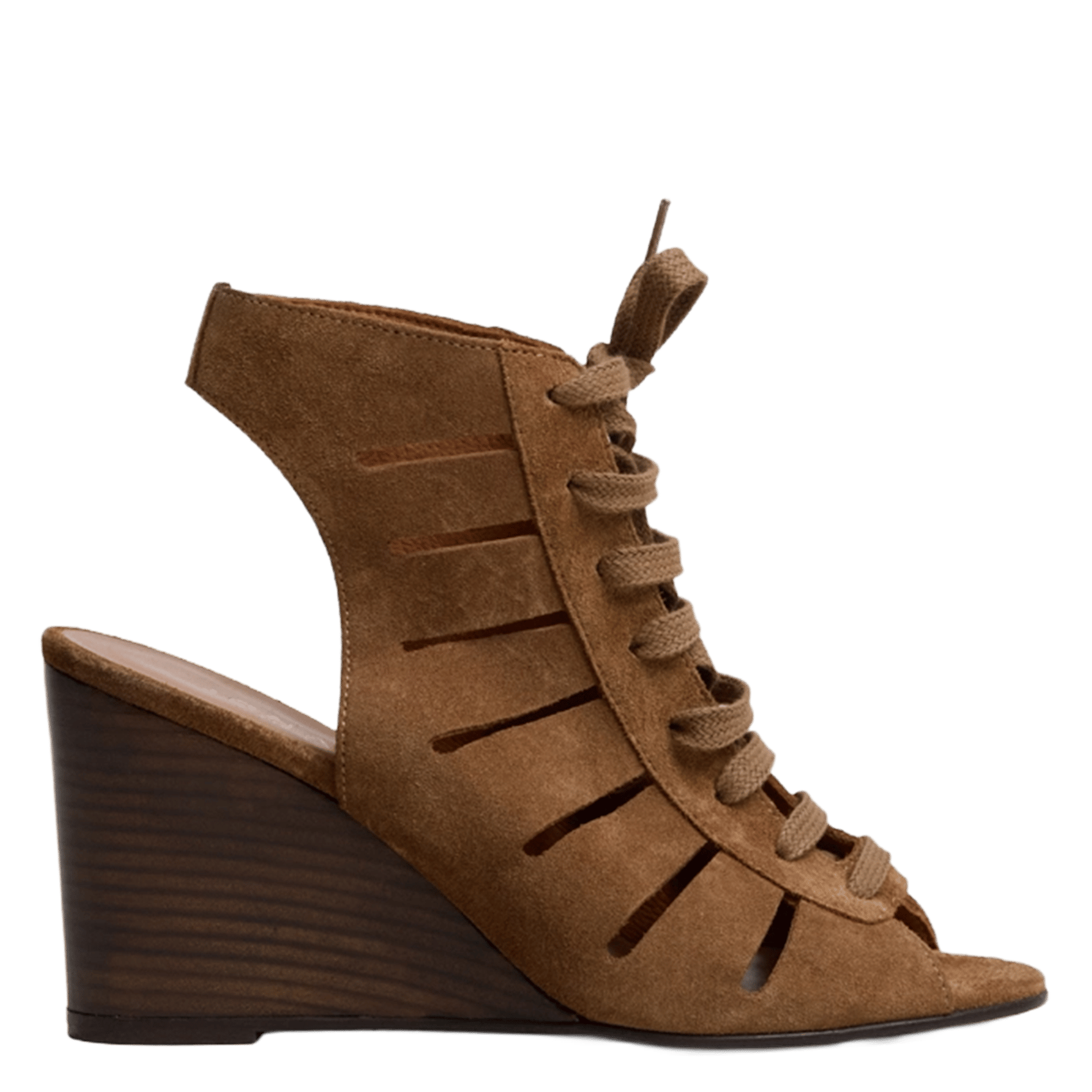 Soft leather wedge sandals JONAK Brown