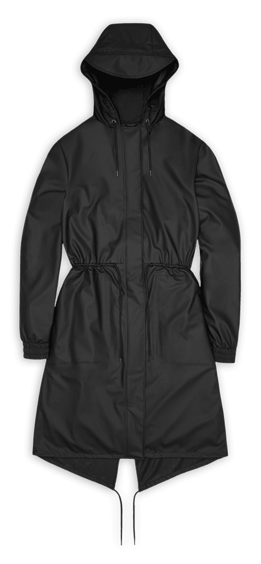Parka cintré à capuche RAINS Schwarz