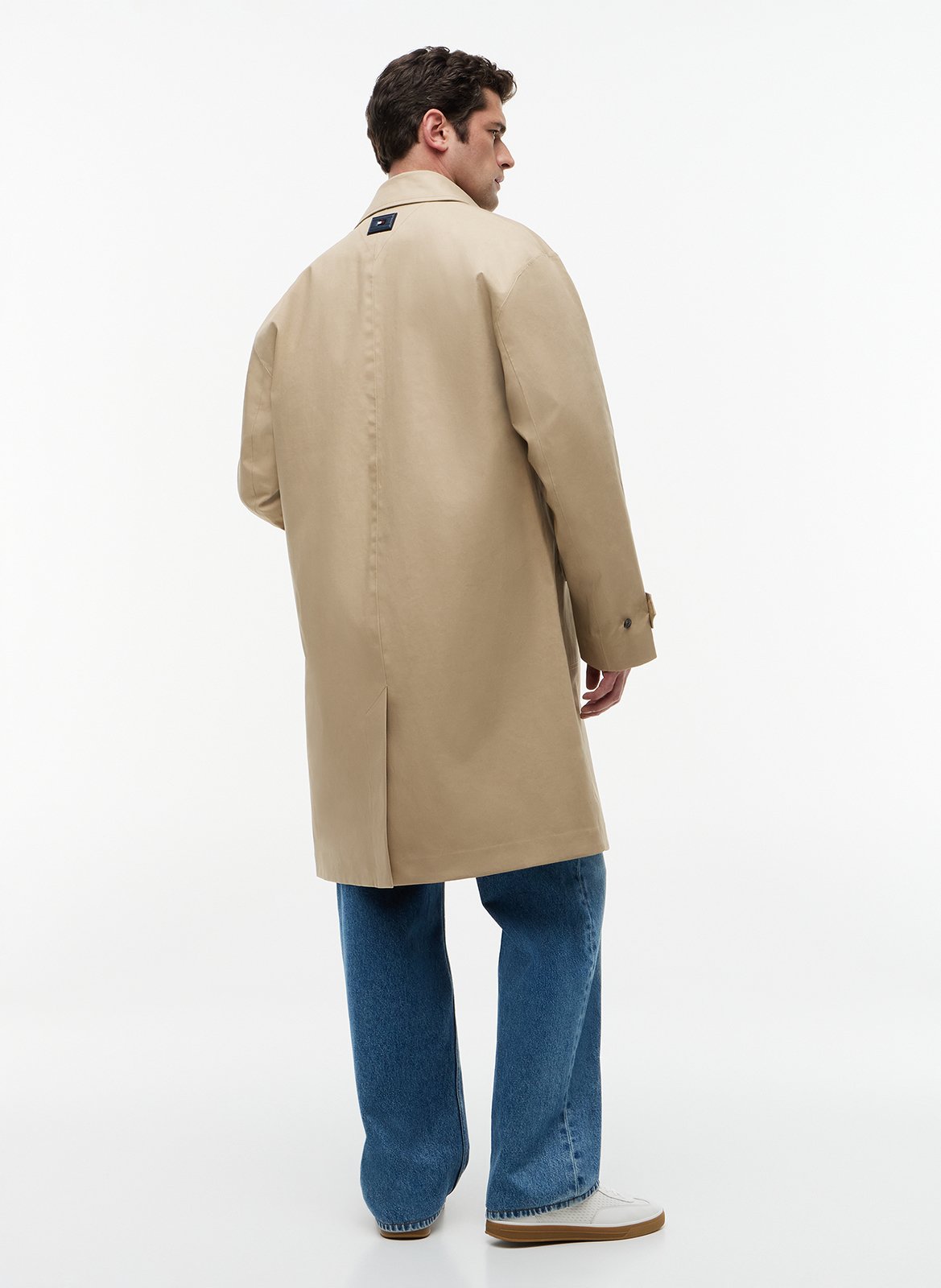 Knopfverschluss Mantel in mittlerer Länge uni | Khaki TOMMY HILFIGER Herren