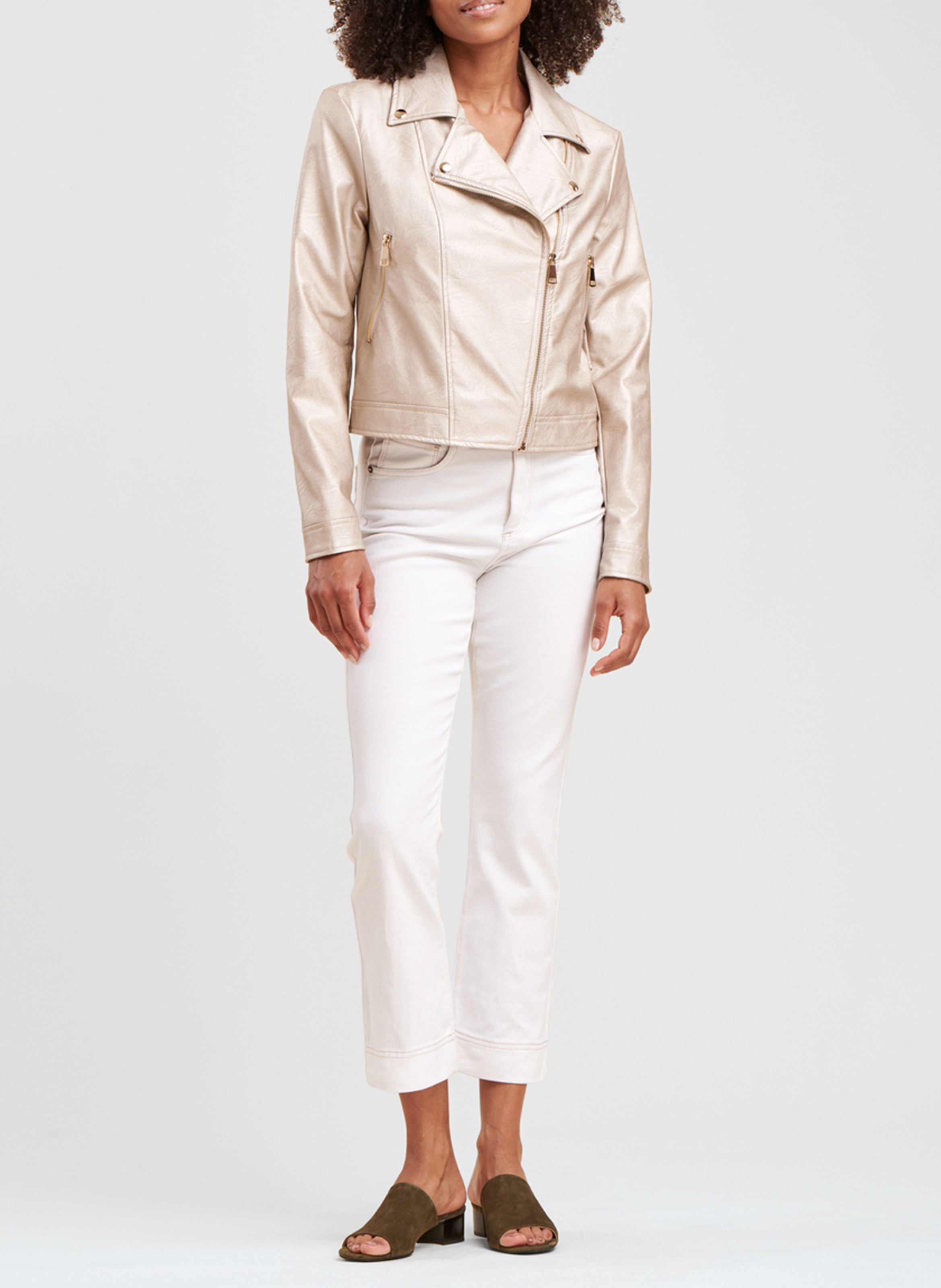 Straight-fit jack met reverskraag LA FEE MARABOUTEE Geel