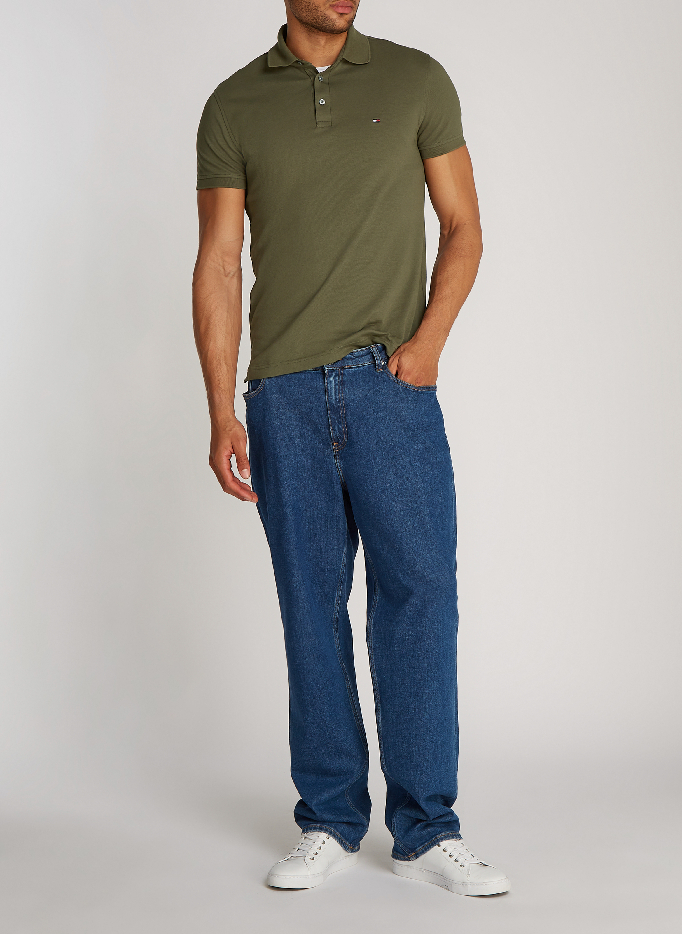 Slimfit-Poloshirt aus Bio-Baumwolle TOMMY HILFIGER Khaki