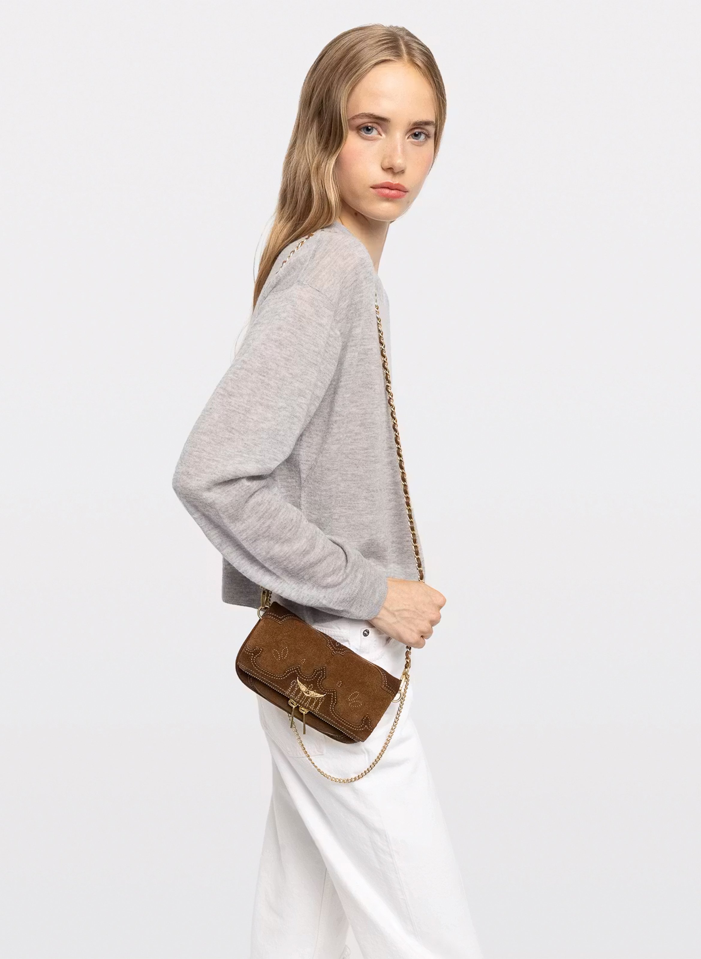 Leder-Umhängetasche ZADIG&VOLTAIRE Braun