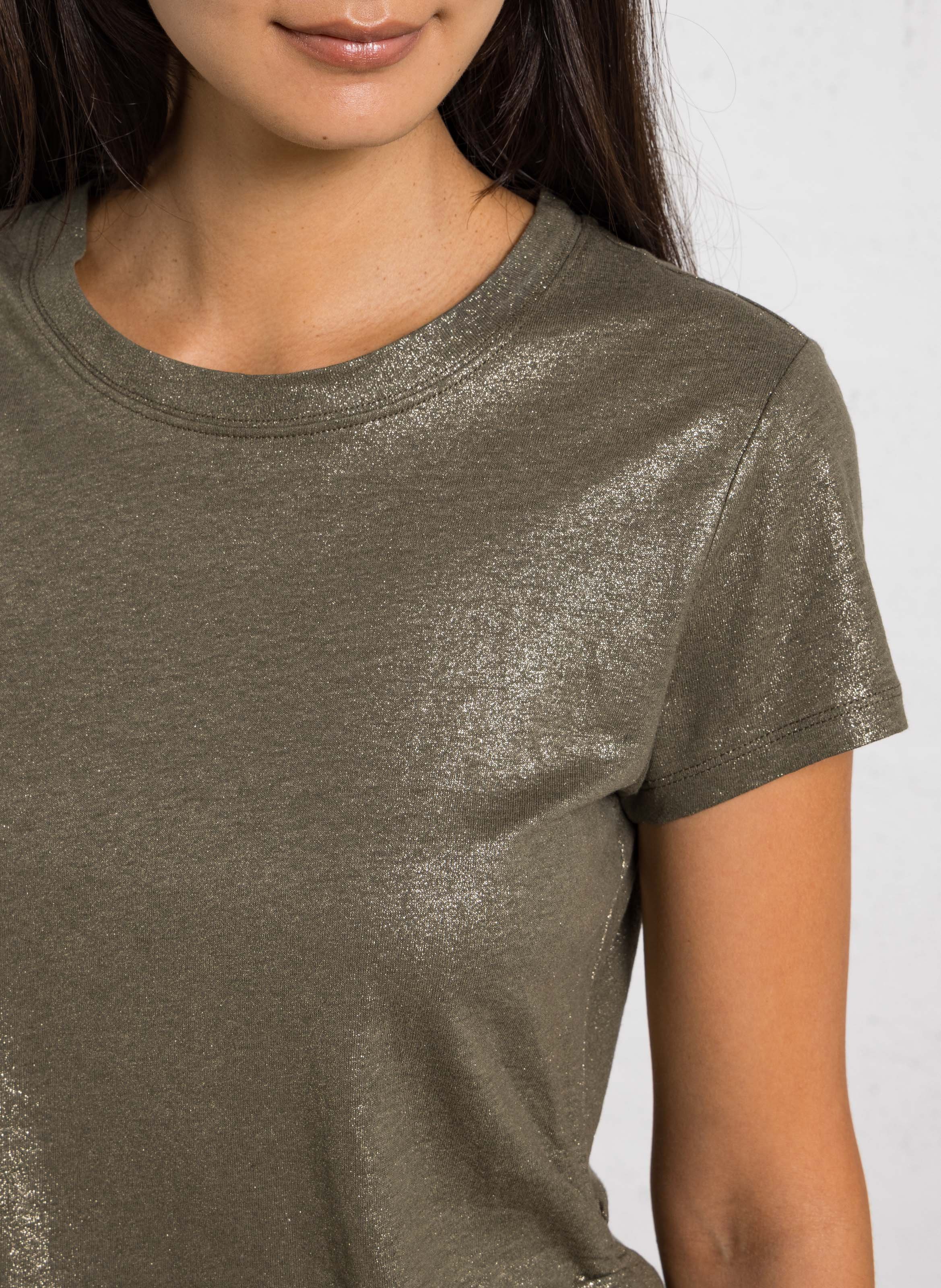 T-shirt droit pailleté IKKS Kaki