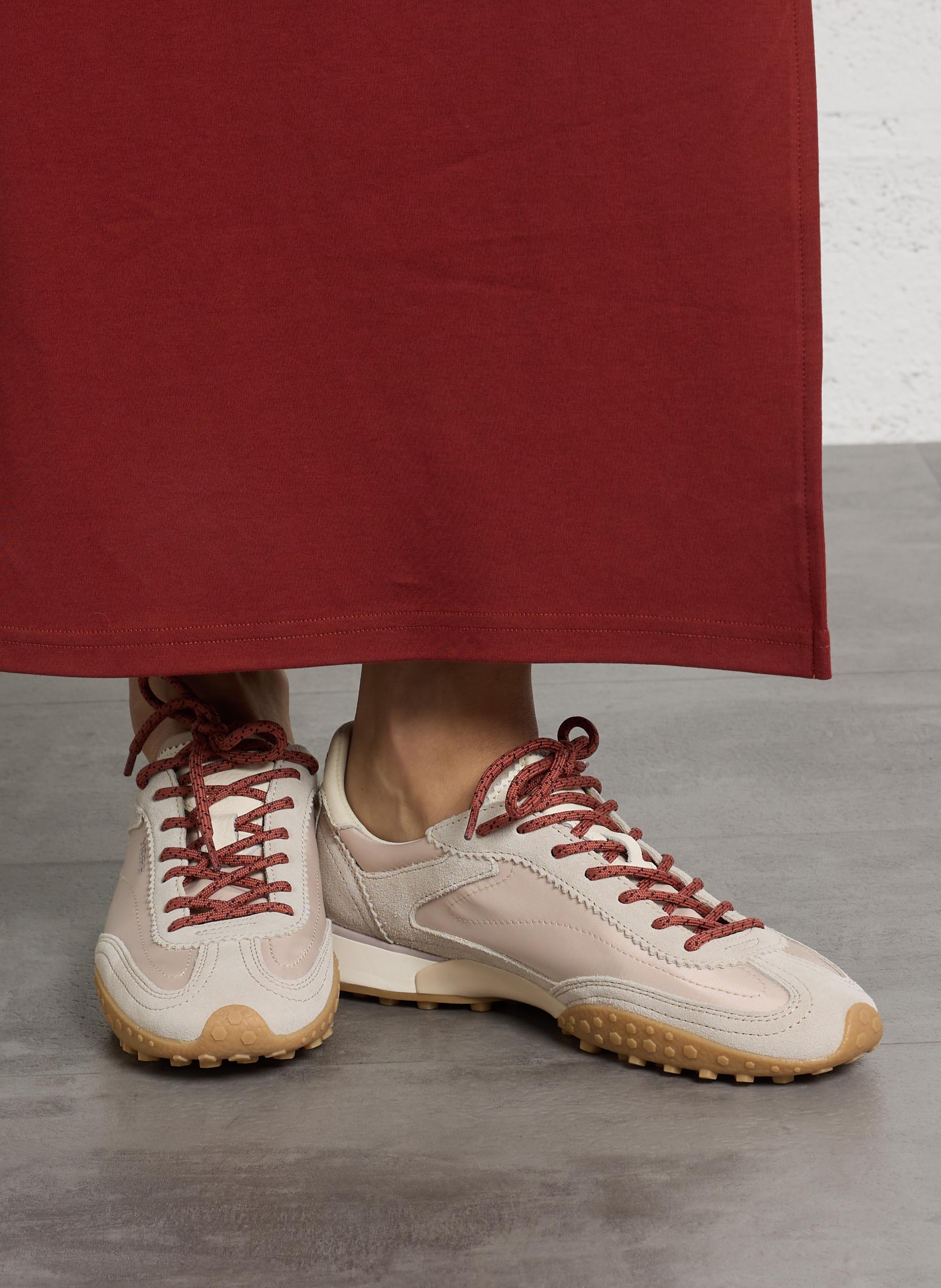 Low-top mixed leather sneakers HOFF Beige