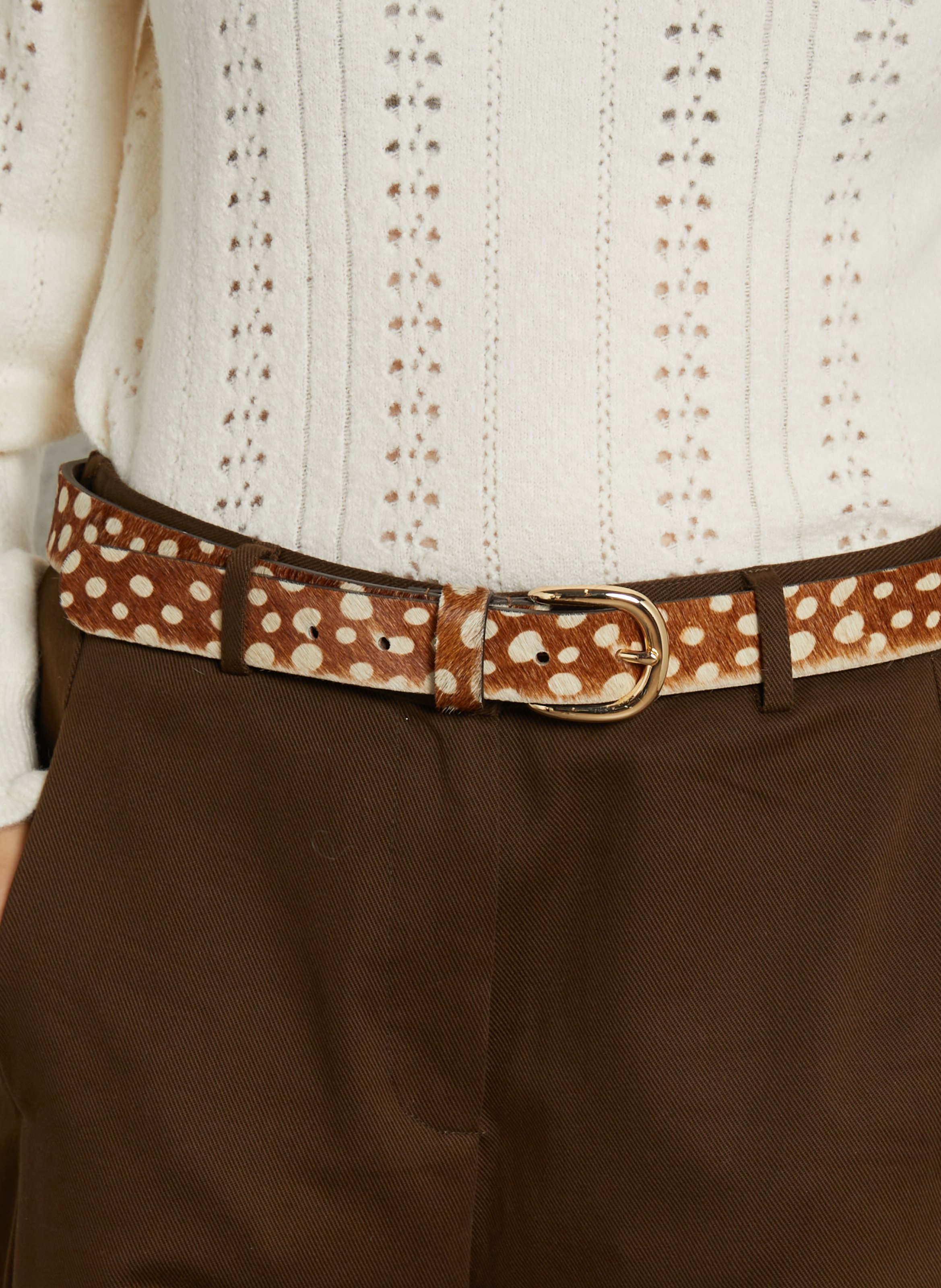 Leather belt DES PETITS HAUTS Multicolored