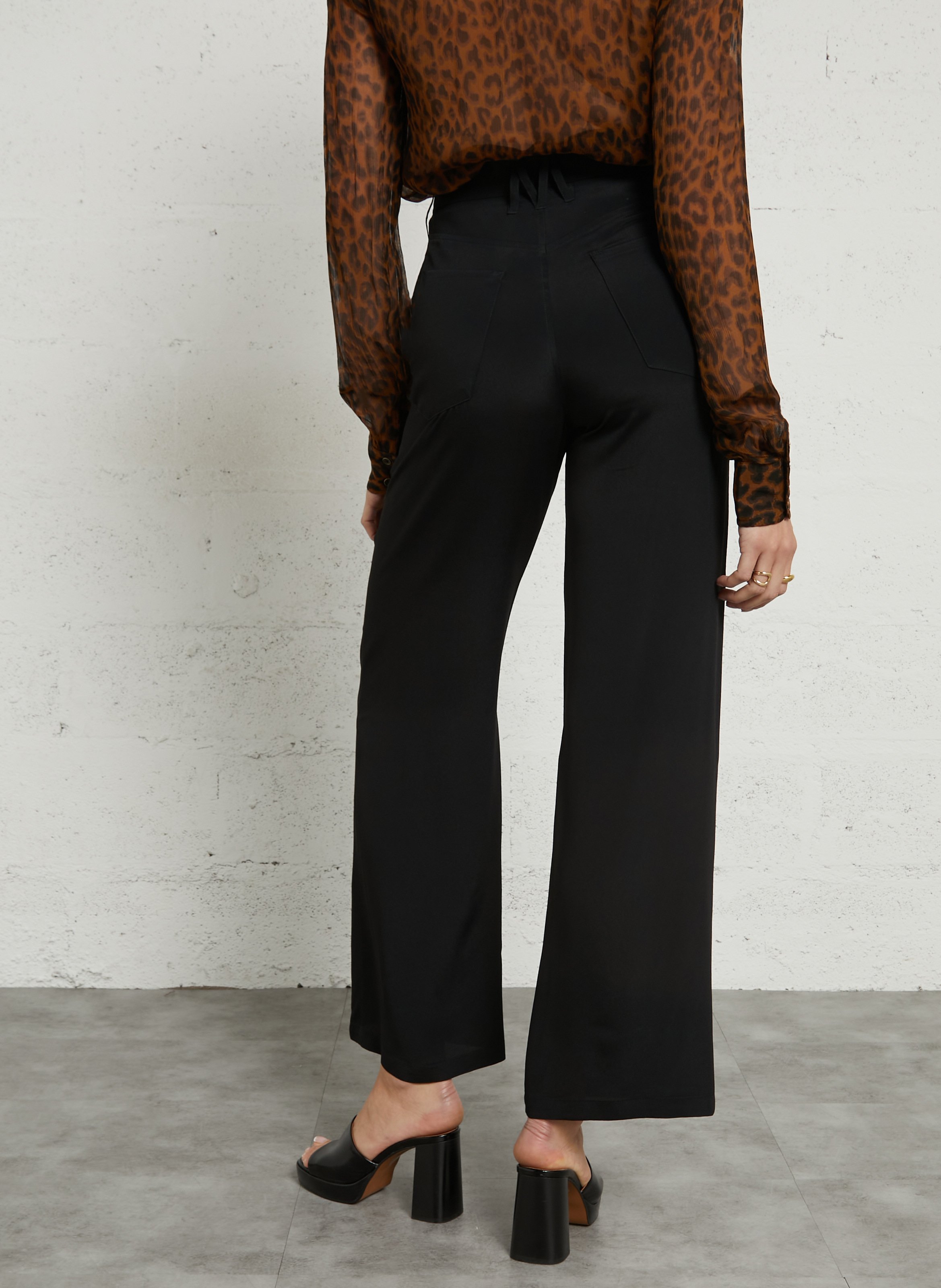 Wide-leg five-pocket trousers MOMONI Black