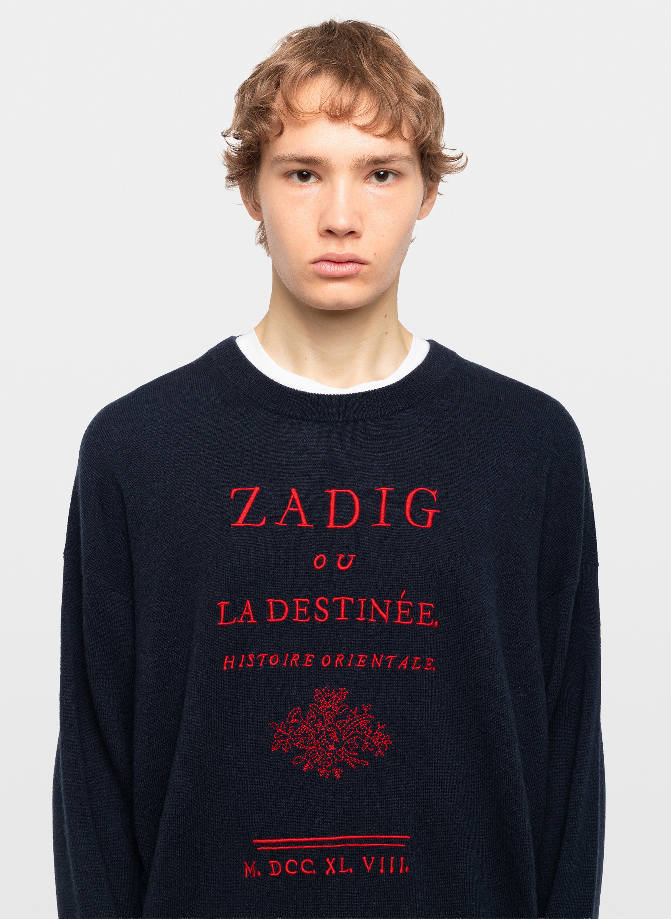 Gerade geschnittener Pullover aus Wollmix mit Rundhalsausschnitt ZADIG&VOLTAIRE Blau