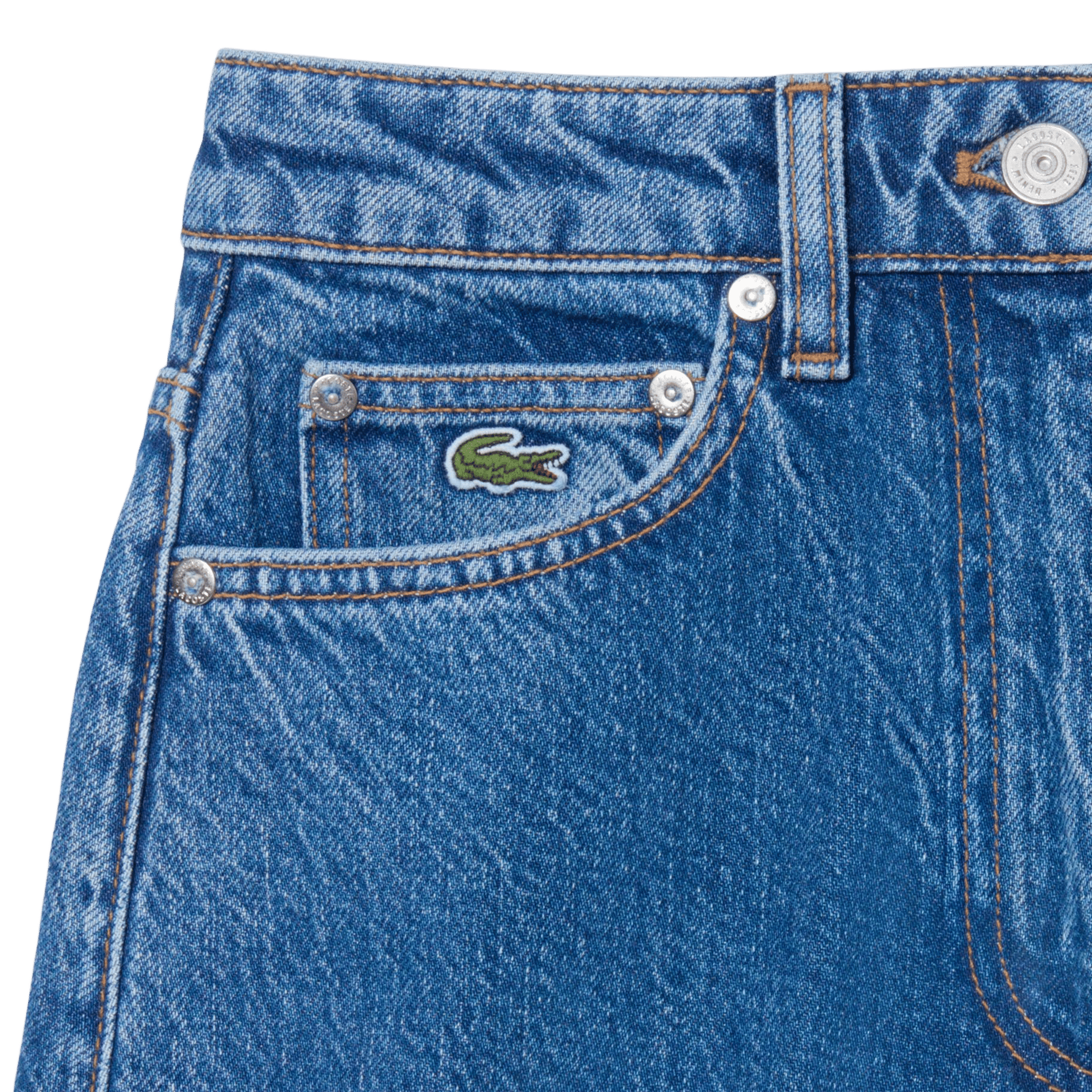 Weite High Waist Jeans aus Baumwolle LACOSTE Blau