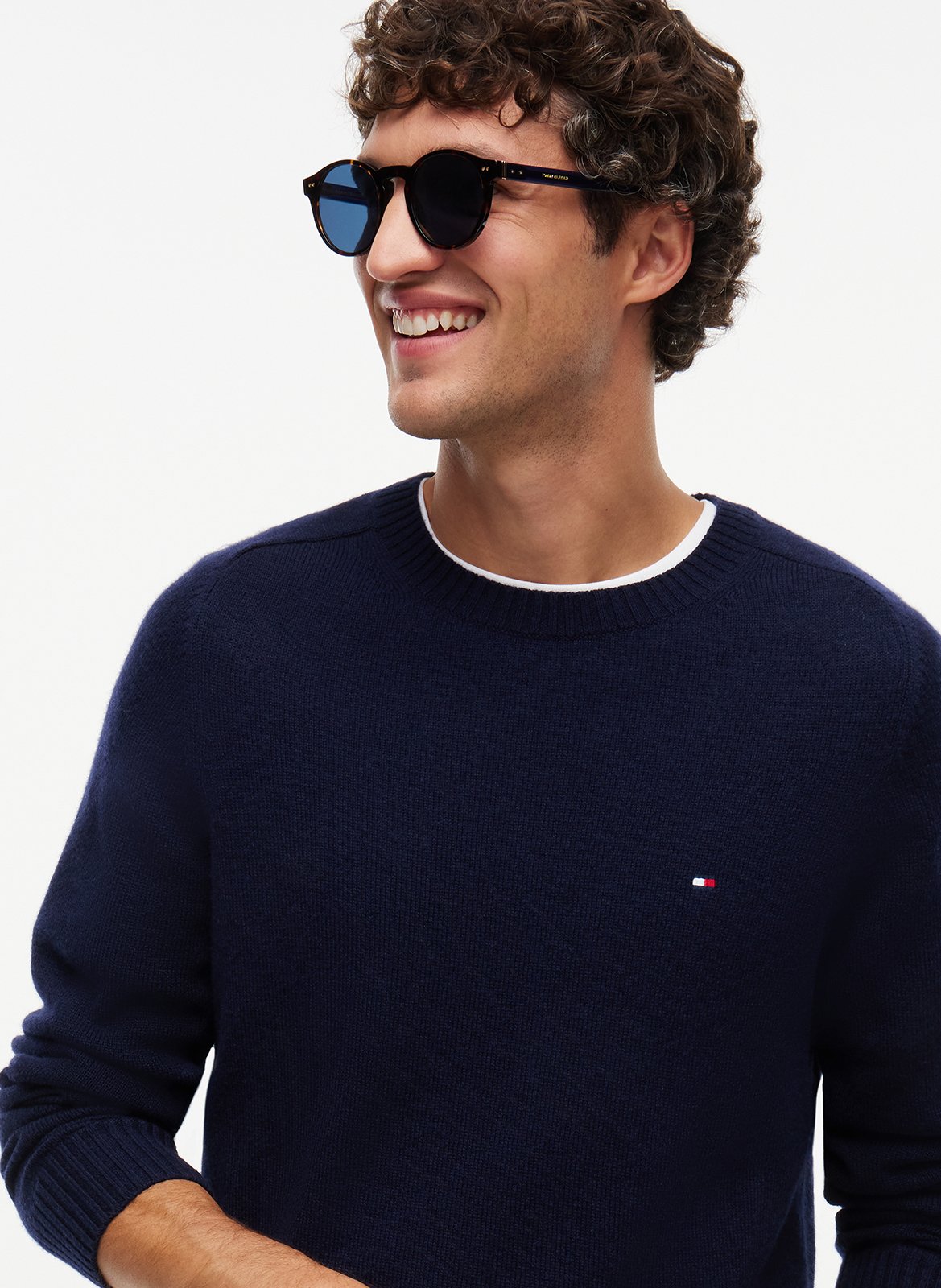 Gestreepte wollen trui TOMMY HILFIGER Blauw