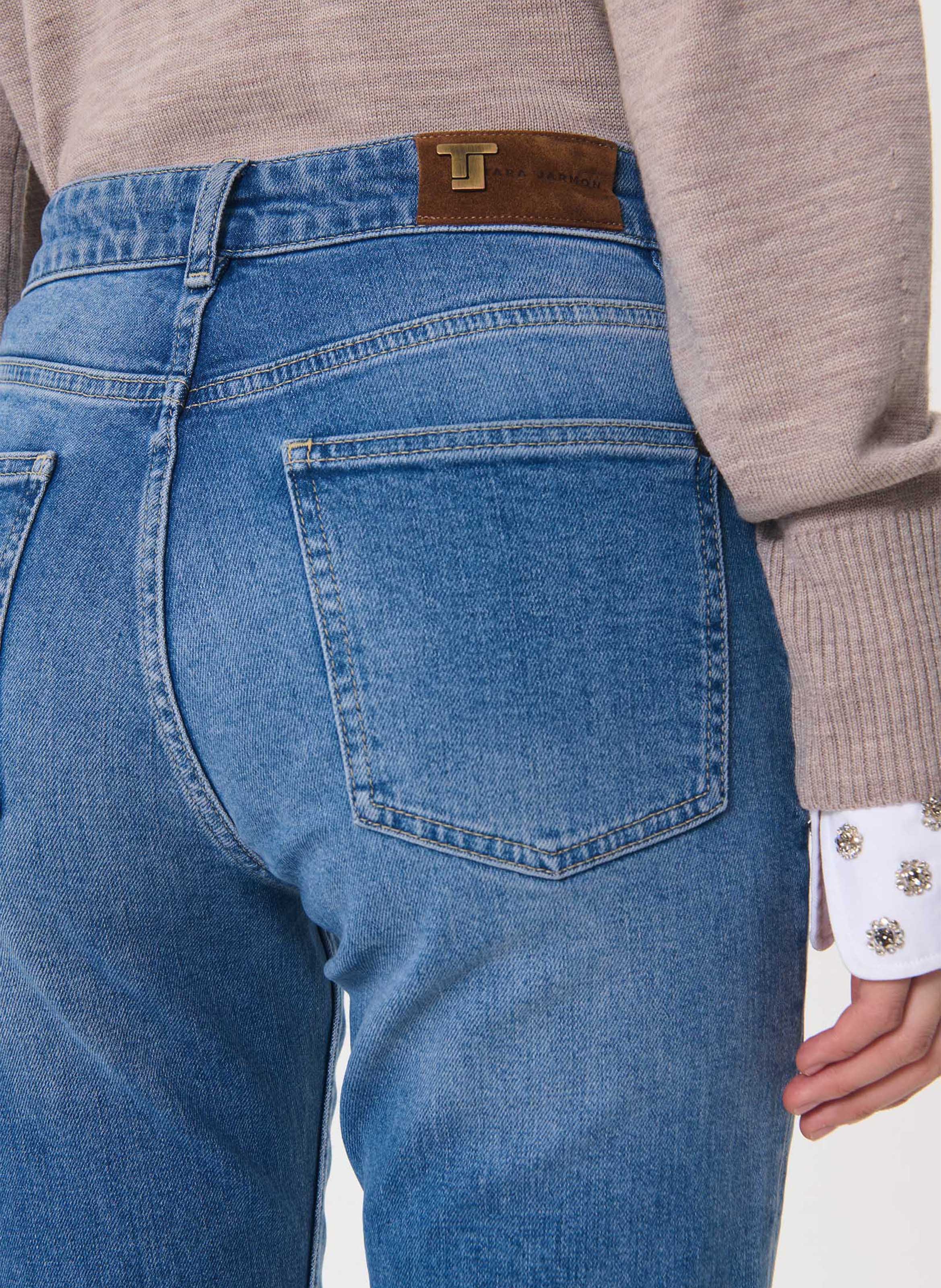 Slim Fit High Waist Jeans Einfarbig TARA JARMON Blau