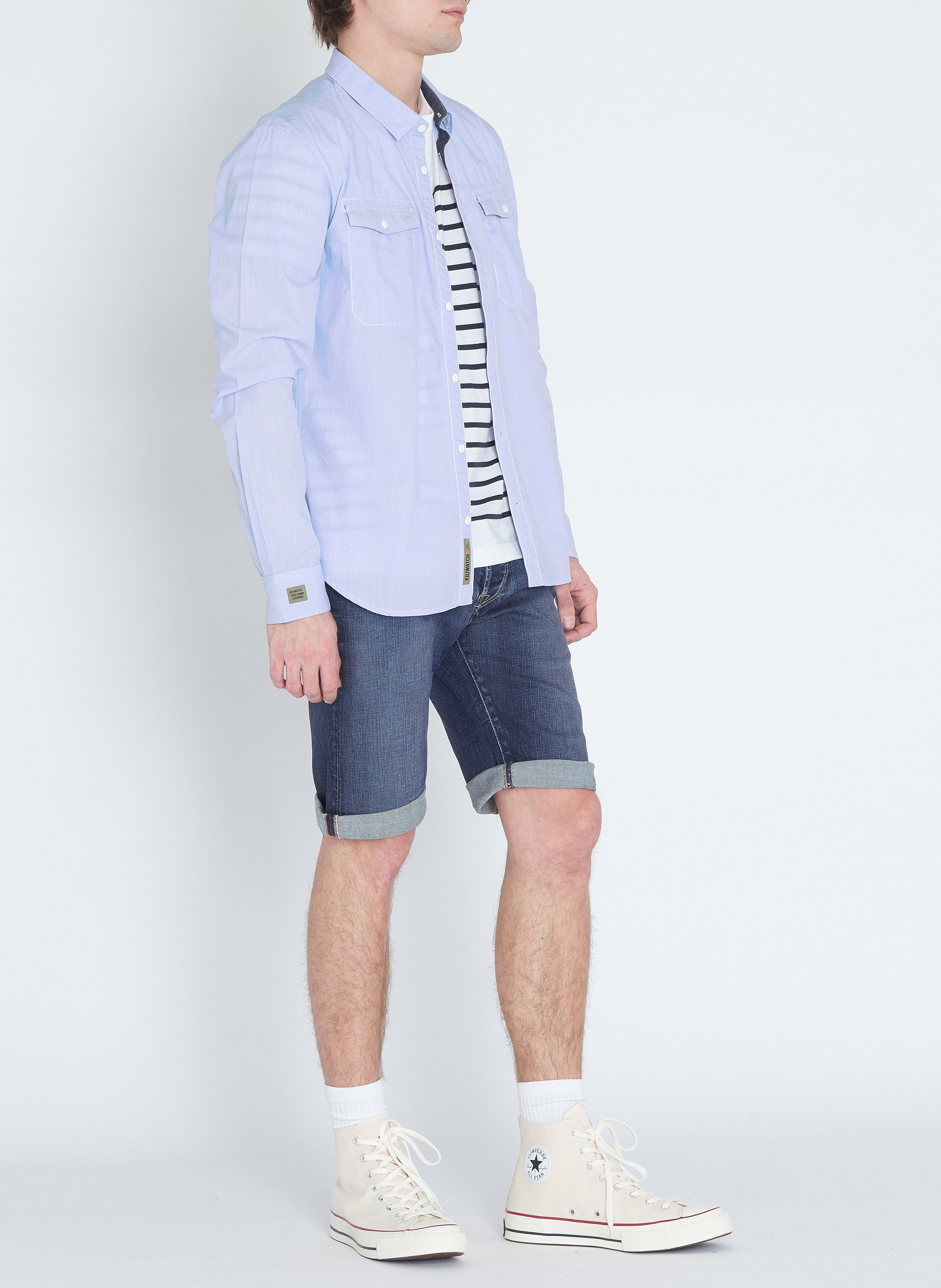 Tee-shirt col rond regular-fit en coton ARMOR LUX Blanc