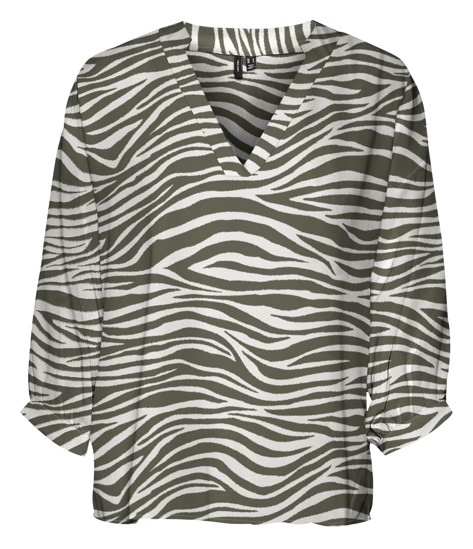 Striped V-neck blouse VERO MODA CURVE Multicolored