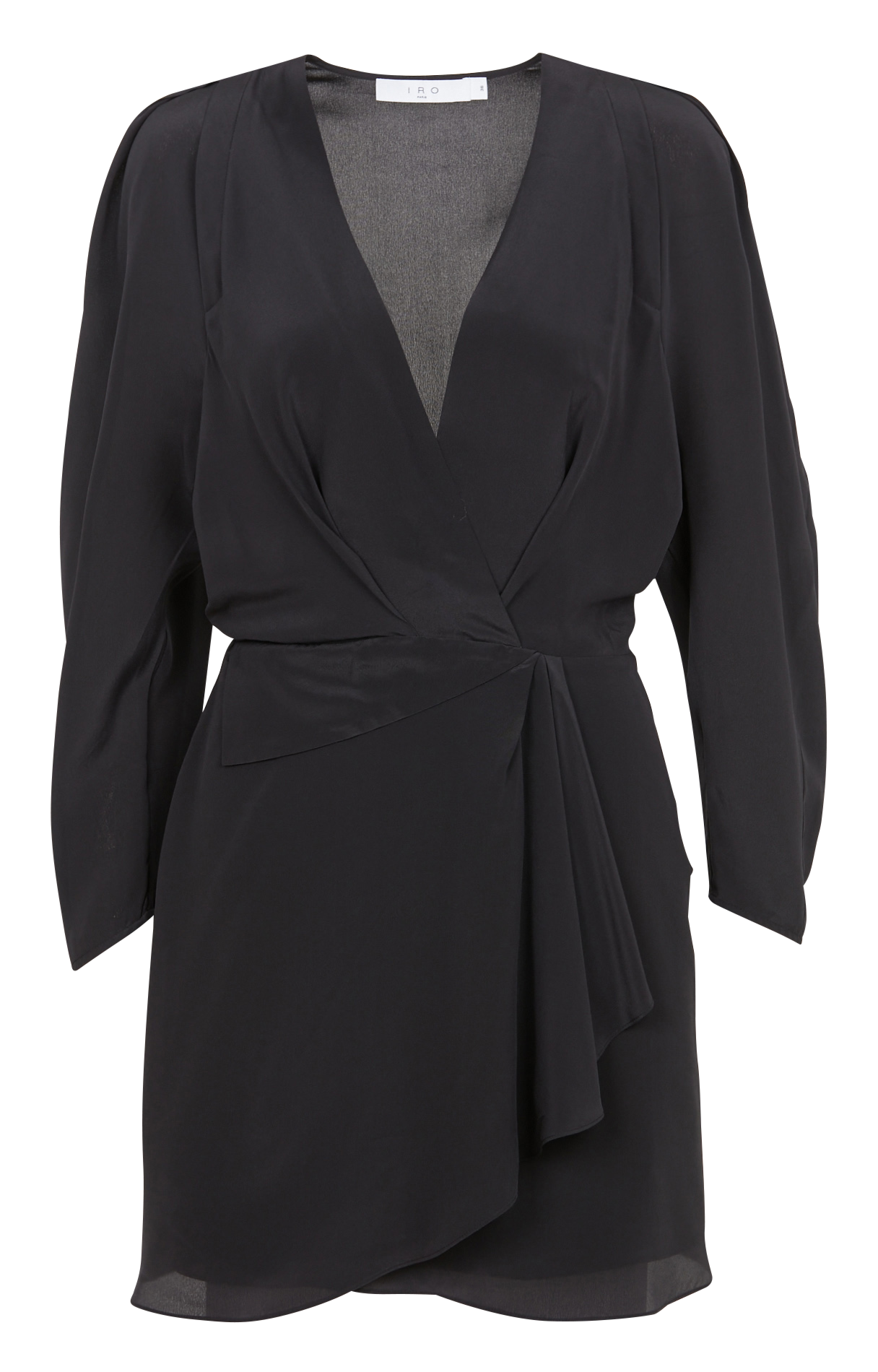 Short silk V-neck dress IRO Black