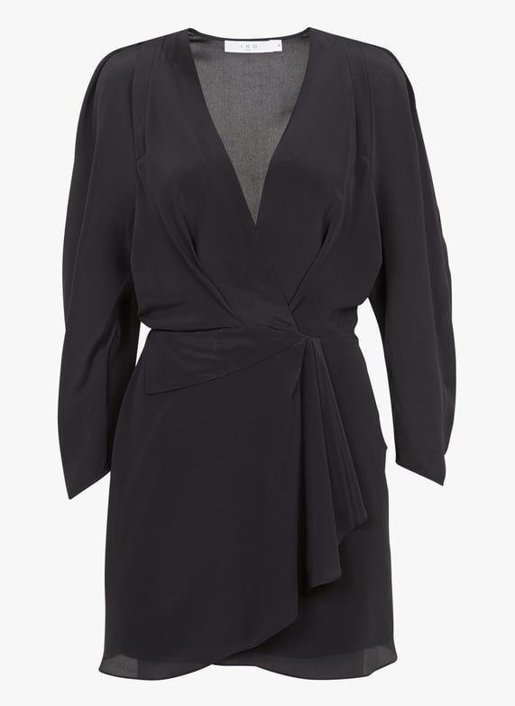 Short silk v-Neck dress Black Iro Women Place des Tendances