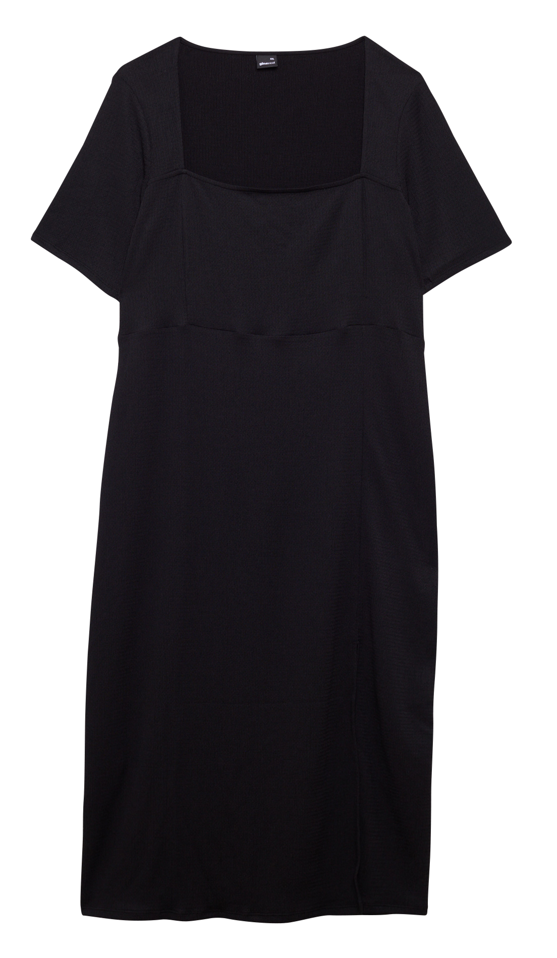 Square-neck midi dress GINA TRICOT Black