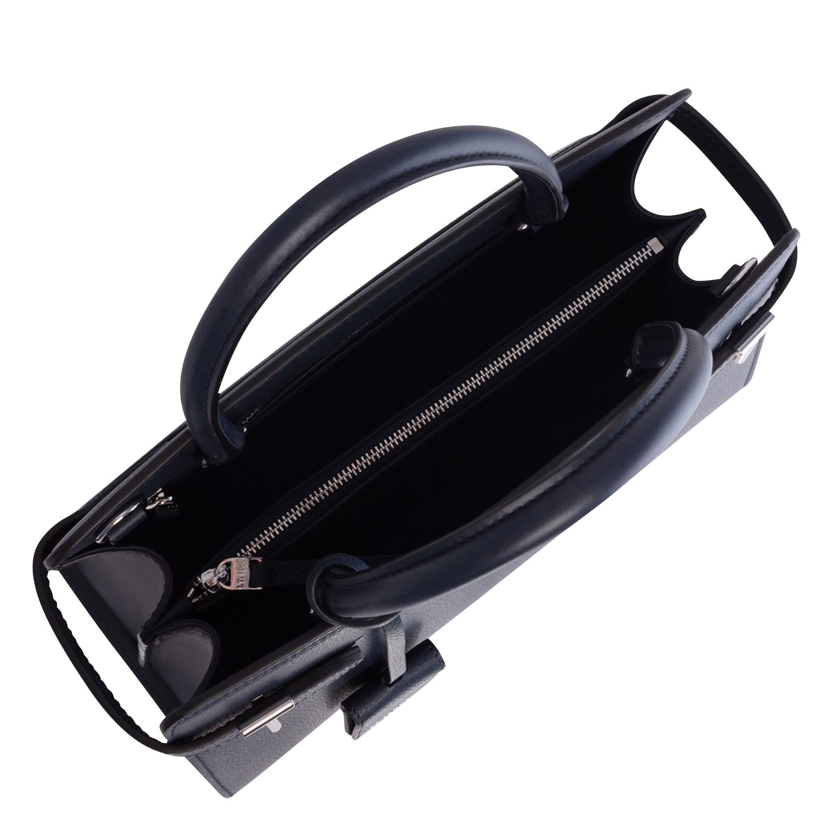 Grained leather handbag Blue