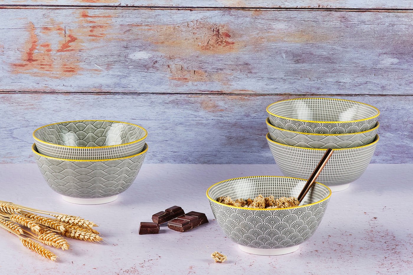 PATTERN - 6-piece bowl set BJORN Grey