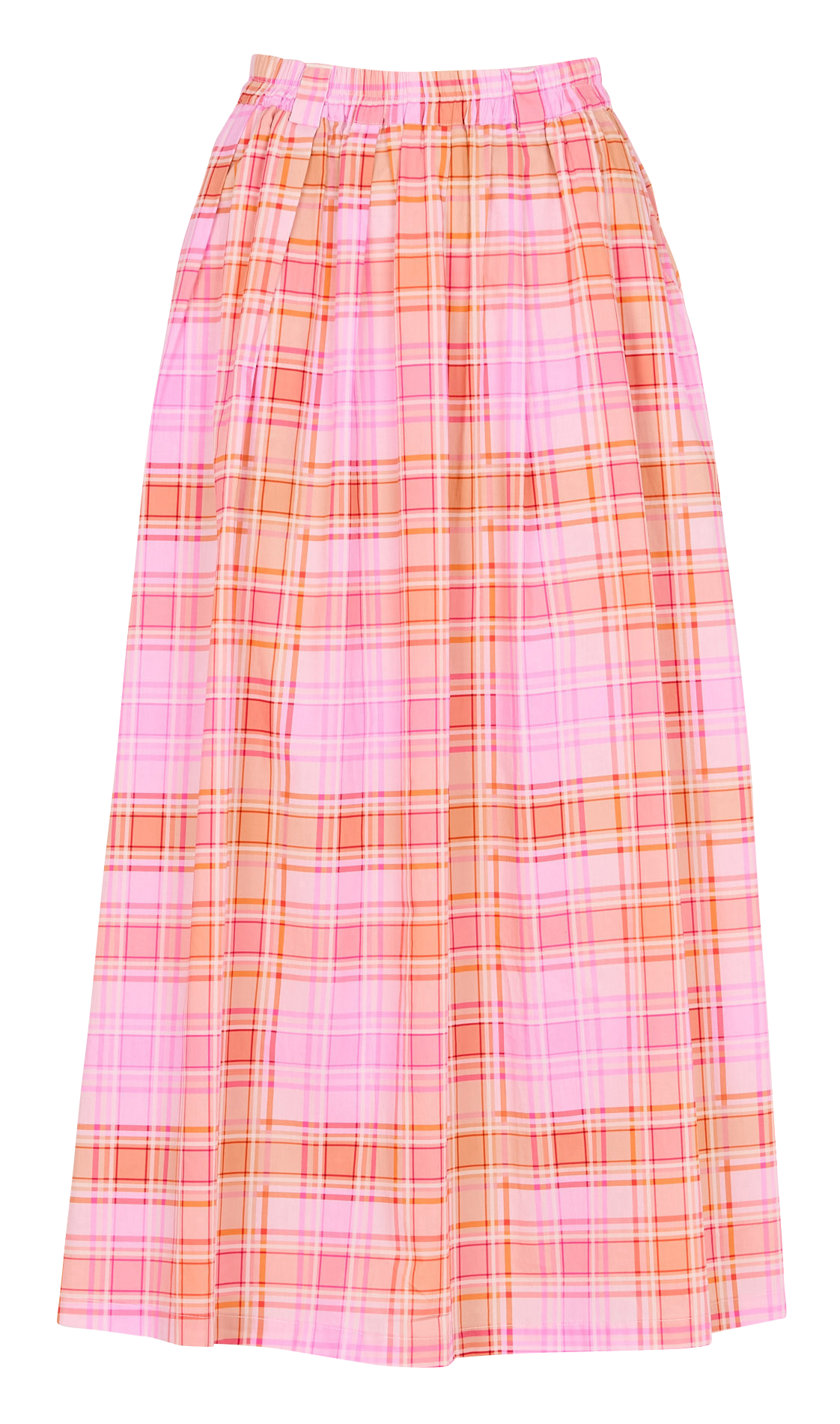 Jupe évasée midi à carreaux en coton SUZIE WINKLE Rose