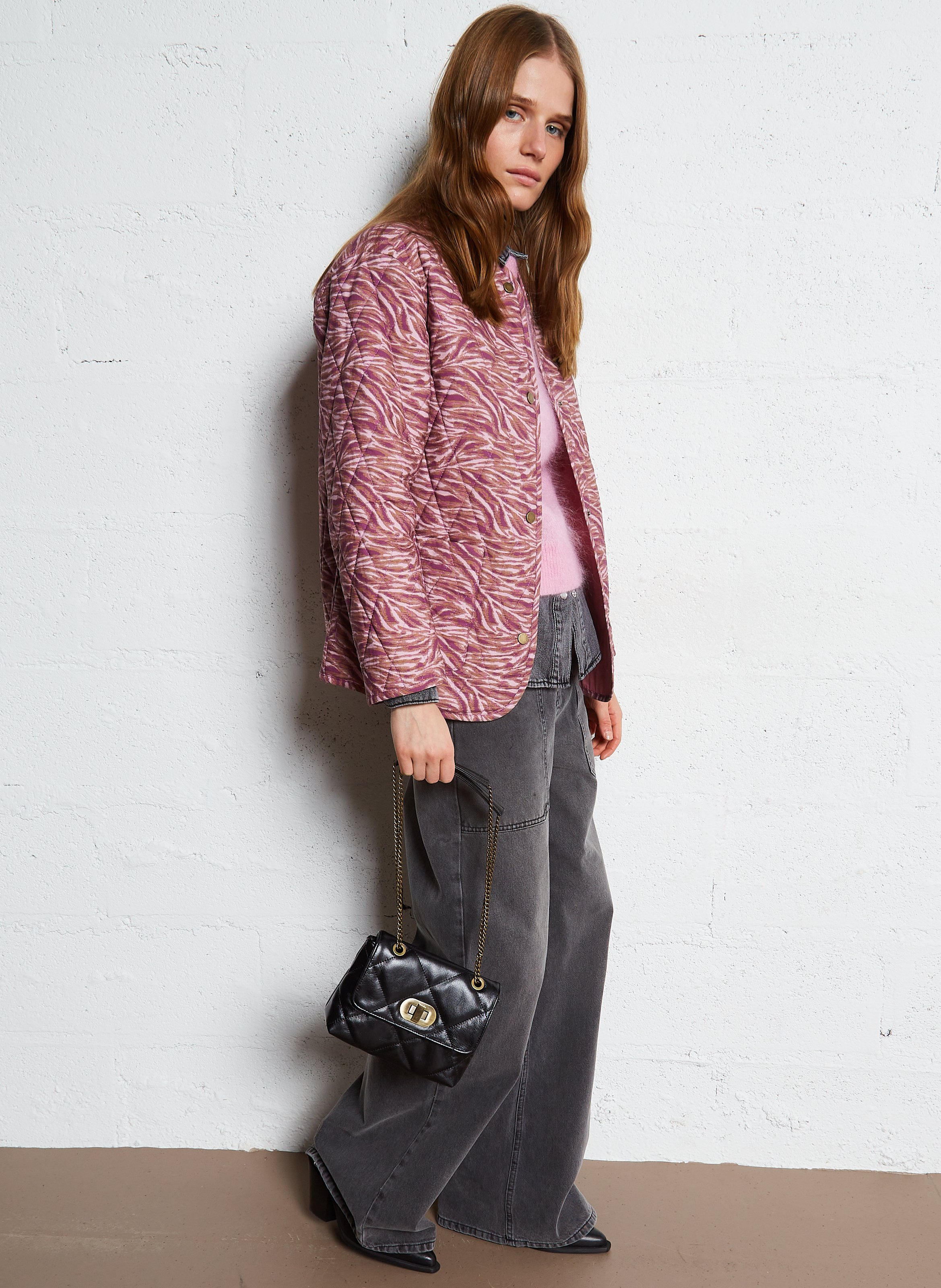 Sac bandoulière en cuir MAISON 123 Noir