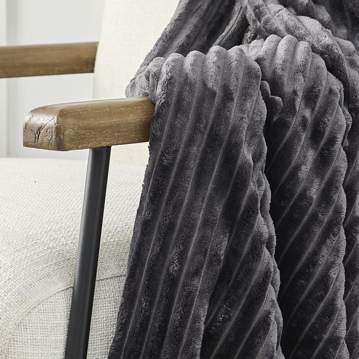 Plain ribbed throw TODAY LINGE DE MAISON Grey