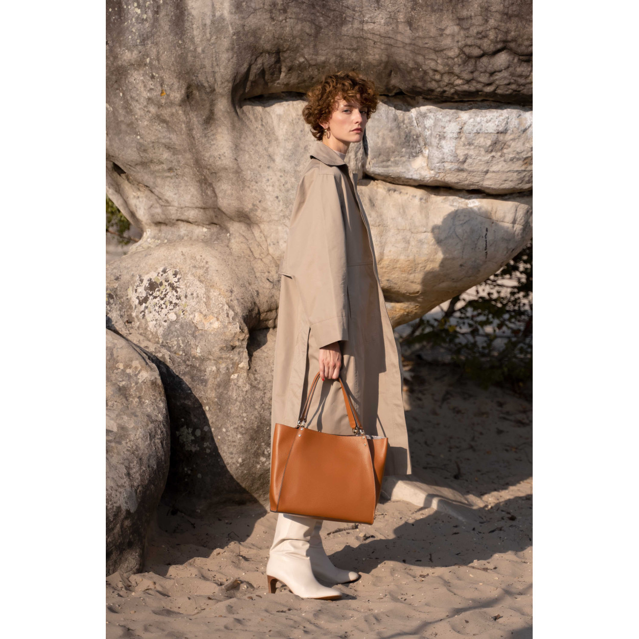 Billy L leather bag  POURCHET Golden