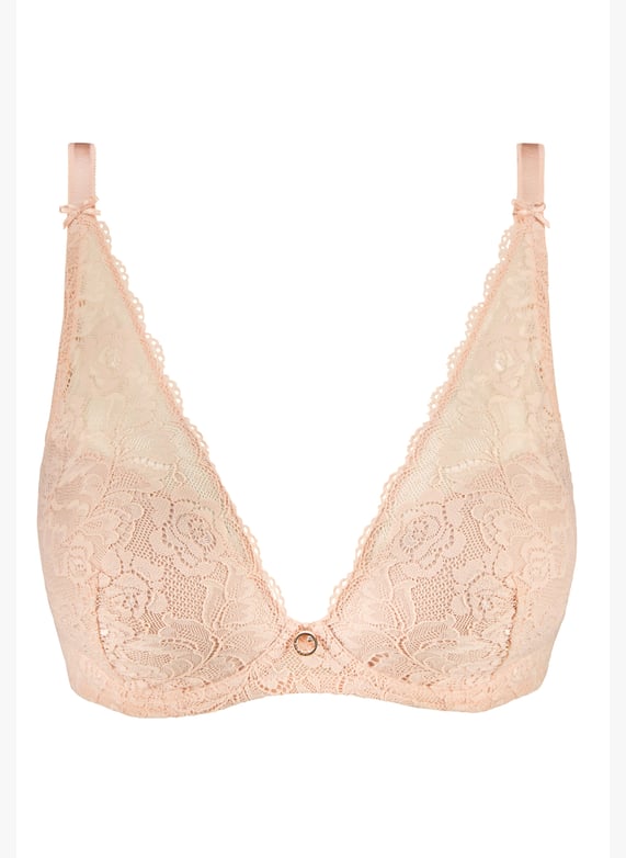 A Fleur De Toi scarf-style plunge bra | Pink by AUBADE A Fleur De Toi scarf-style plunge bra Pink