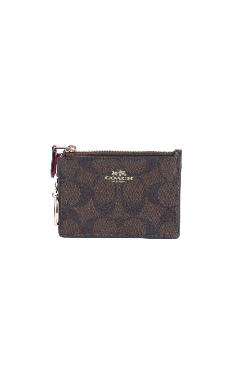 Leather card holder COACH - Seconde Main Brown