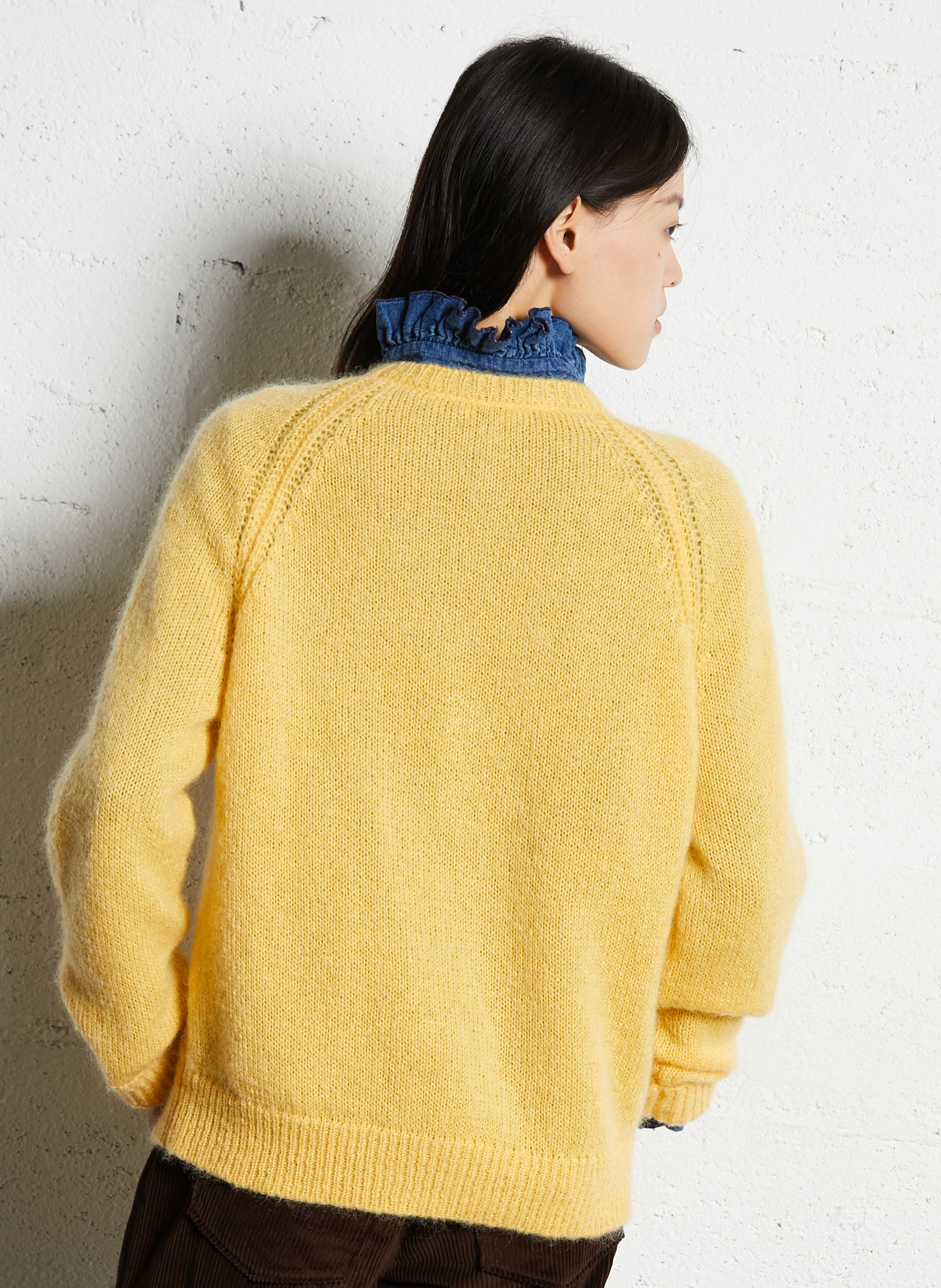 Rechte trui van gemengde mohair SUZIE WINKLE Geel