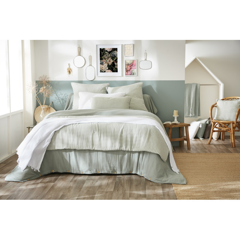 Cotton gauze bedspread or end-of-bed throw L'EFFET PAPILLON