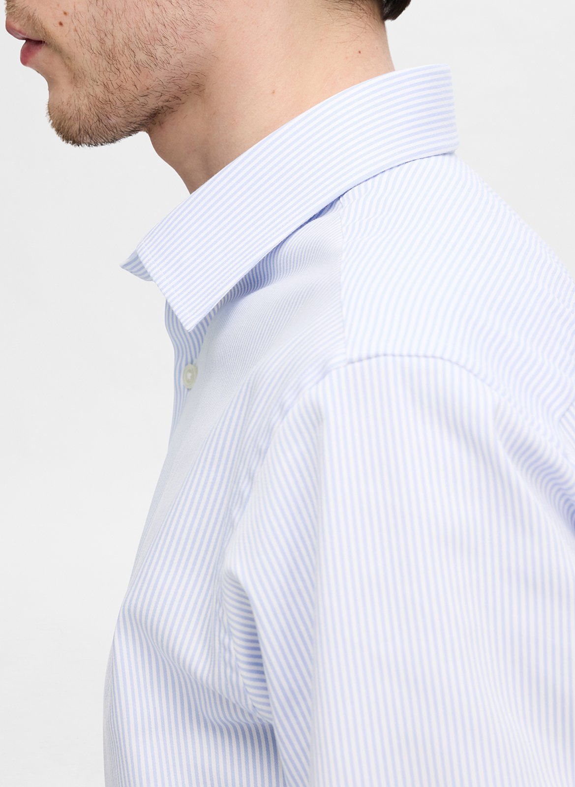 Chemise col classique en coton mélangé SELECTED Bleu