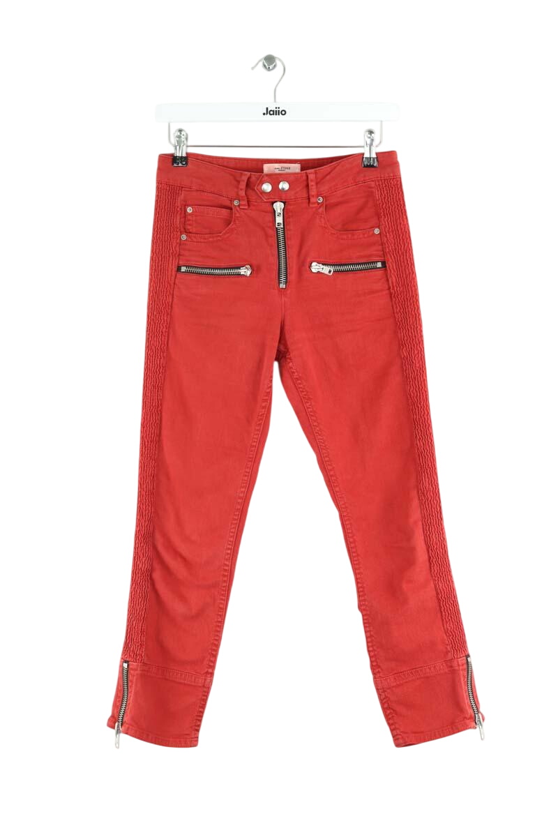 Cotton skinny jeans ISABEL MARANT ÉTOILE - SECONDE MAIN Red